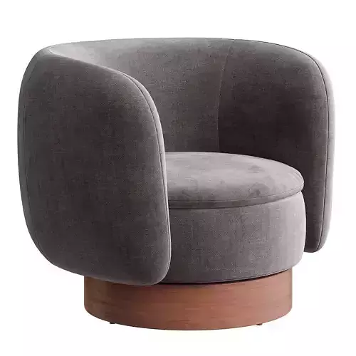 MUIR GREY WOVEN SWIVEL CHAIR Low-poly 3D model