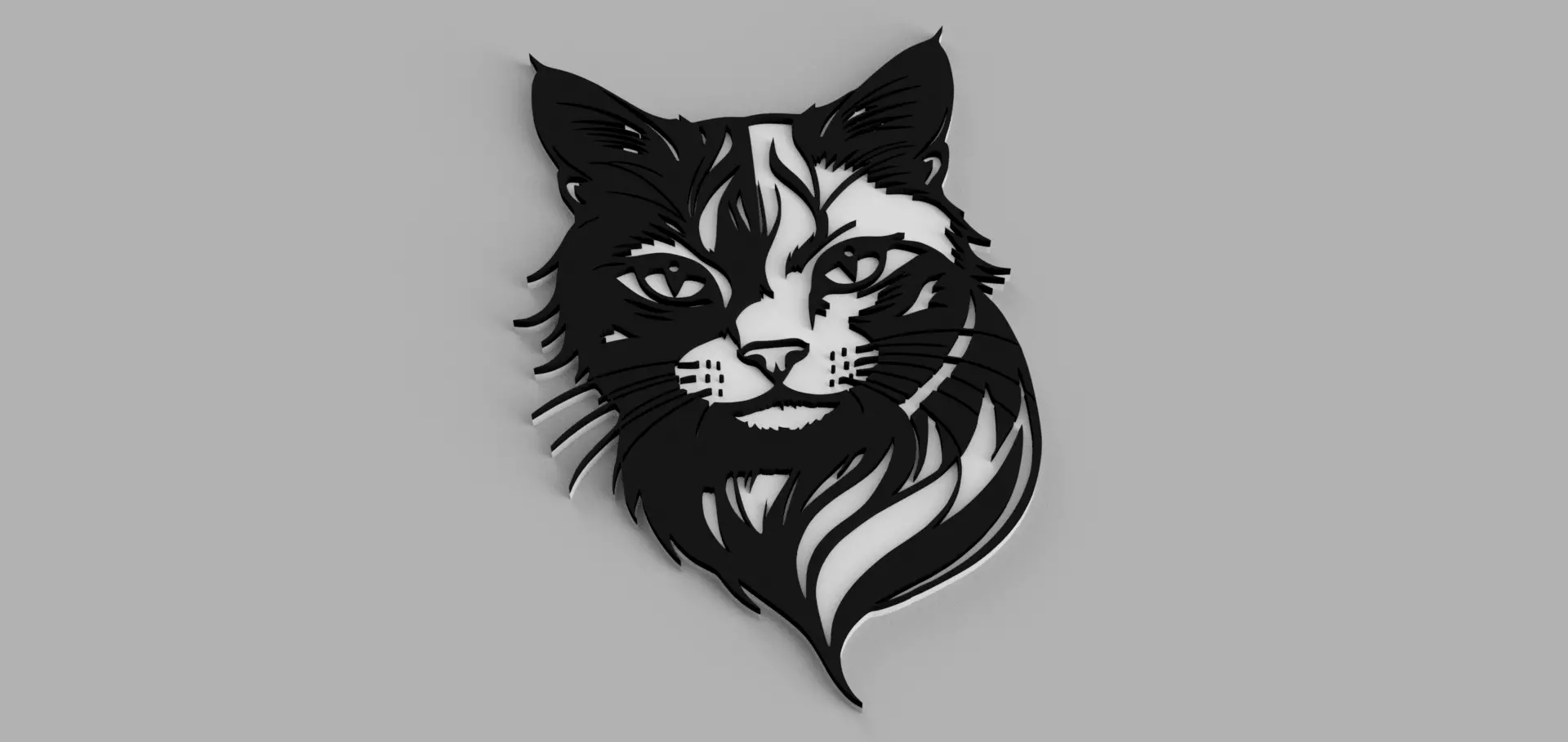 Cat Head Other 2 Picture Wall Free 3D print model_1