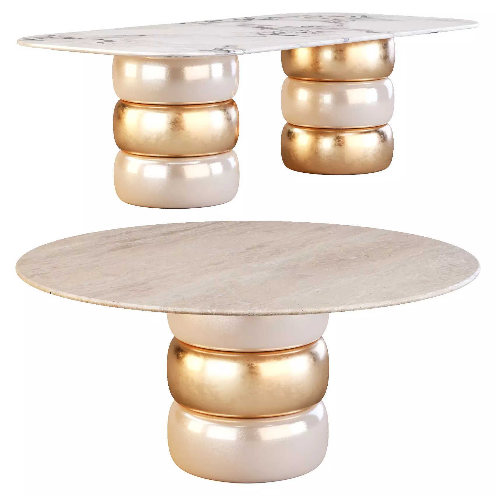 Giulio Marelli Lua - Dining Tables Set 01 3D model
