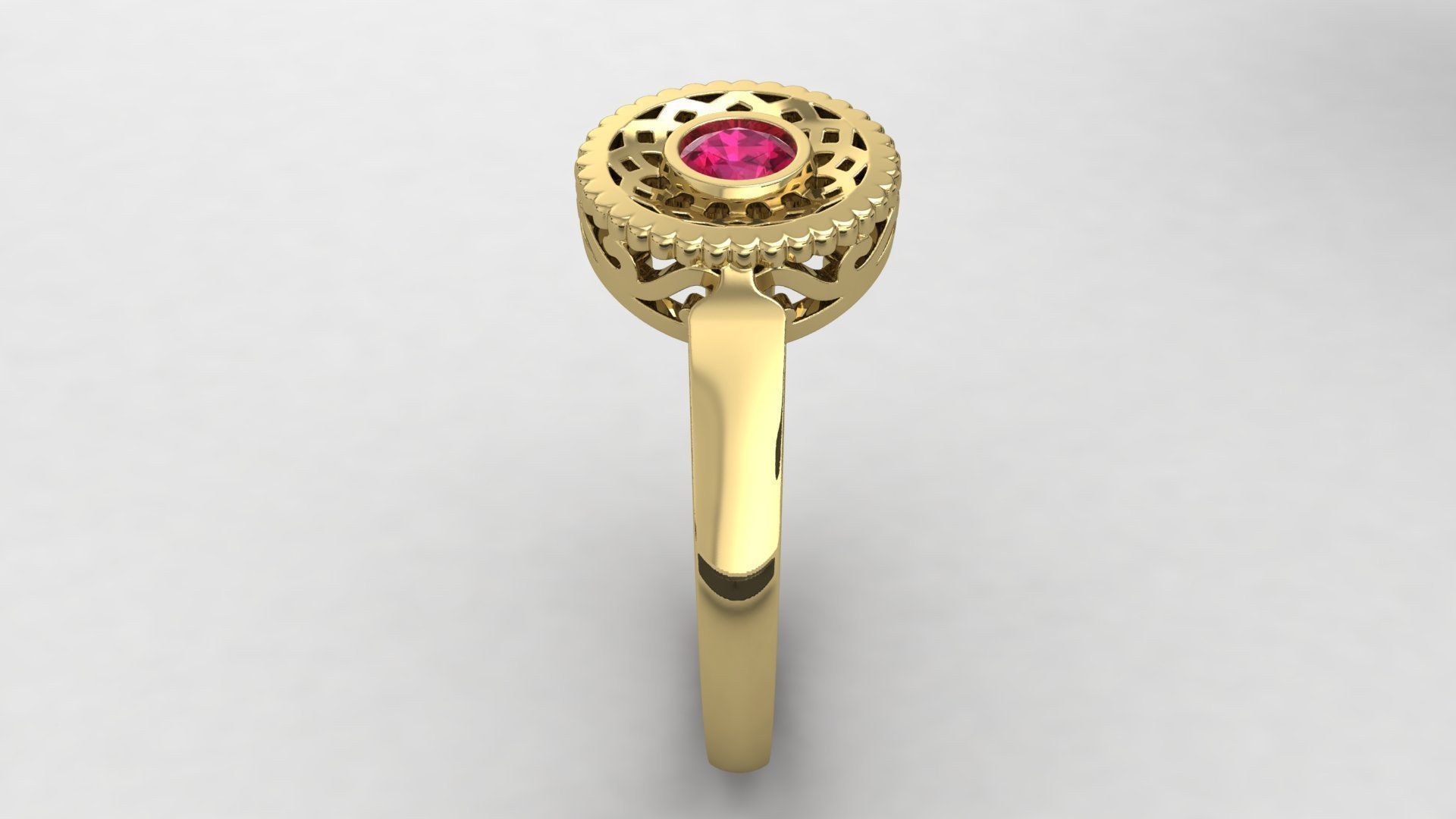 Round Pattern Ring 0015 3D print model_2