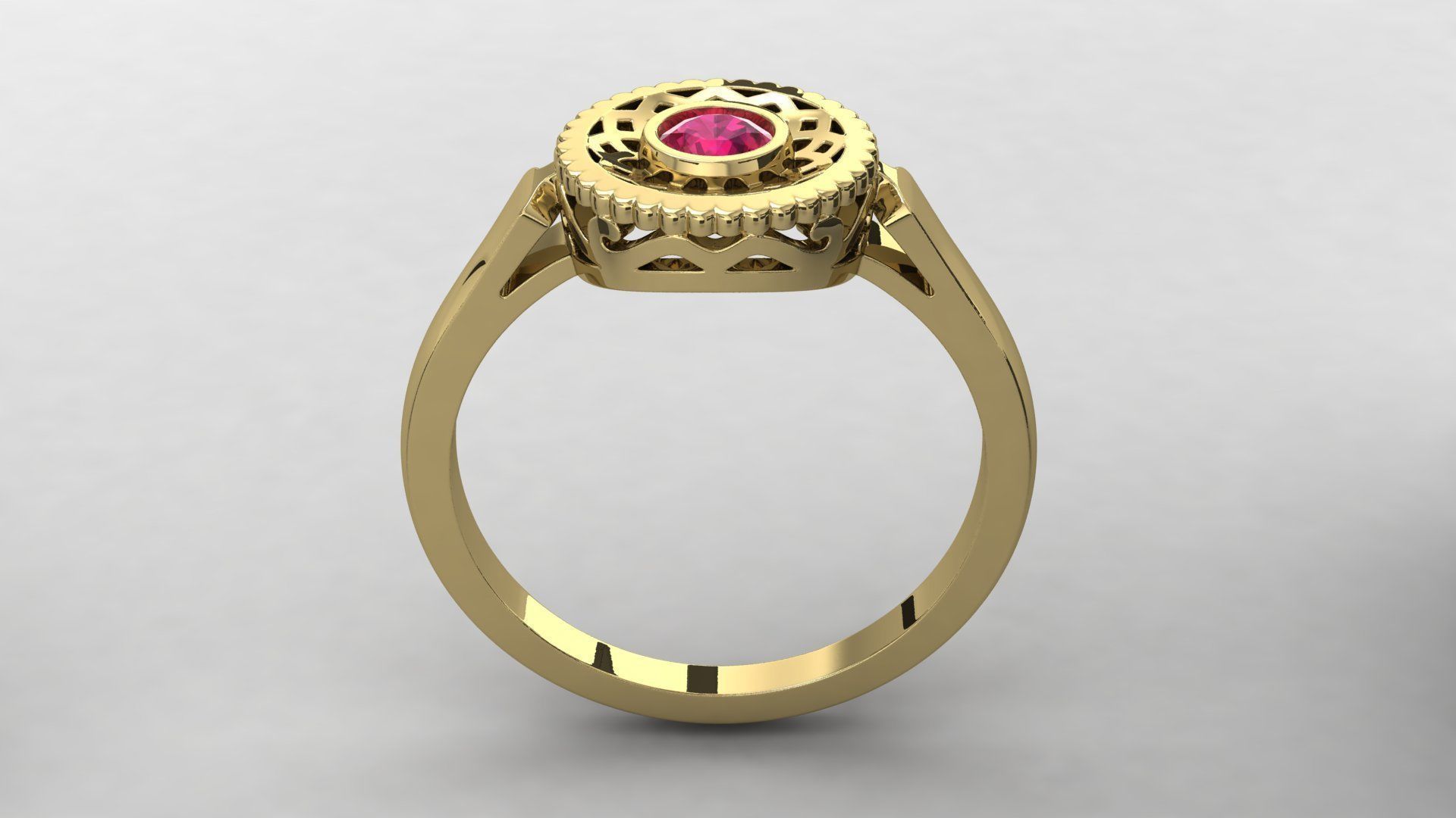 Round Pattern Ring 0015 3D print model_1