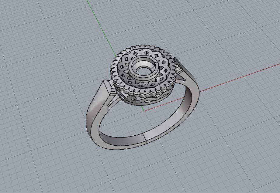 Round Pattern Ring 0015 3D print model_3