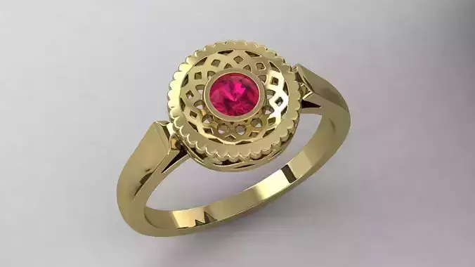 Round Pattern Ring 0015