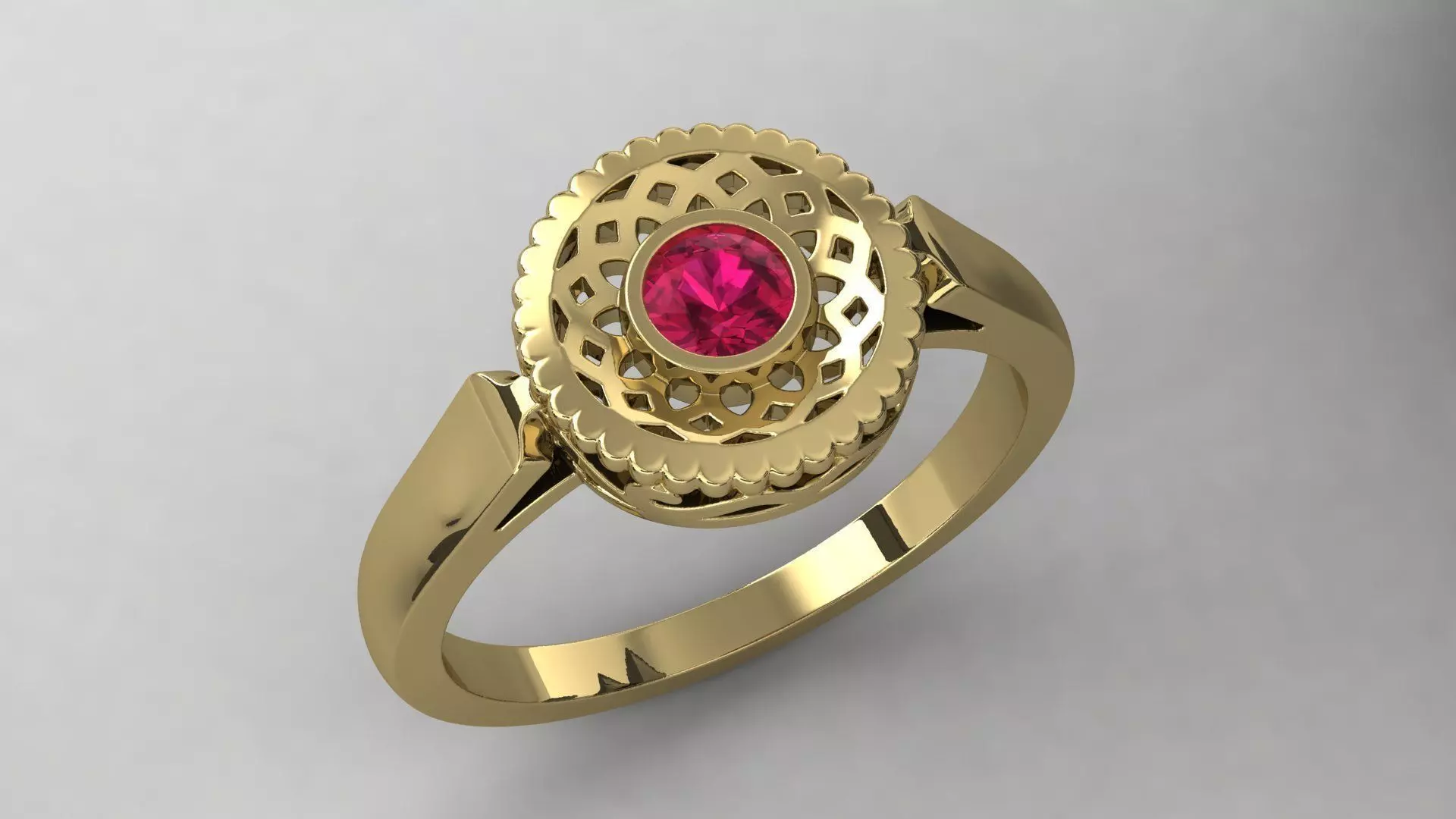 Round Pattern Ring 0015 3D print model_0