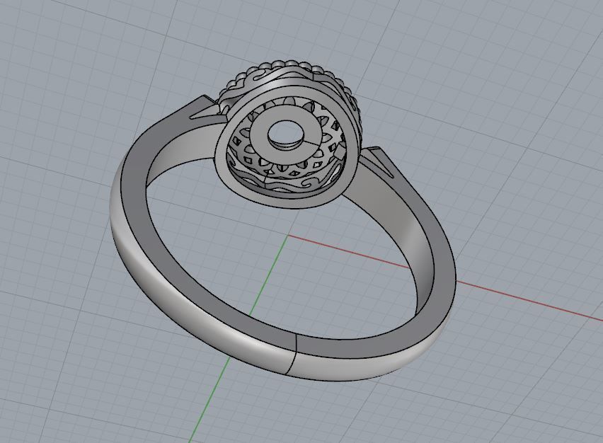 Round Pattern Ring 0015 3D print model_4
