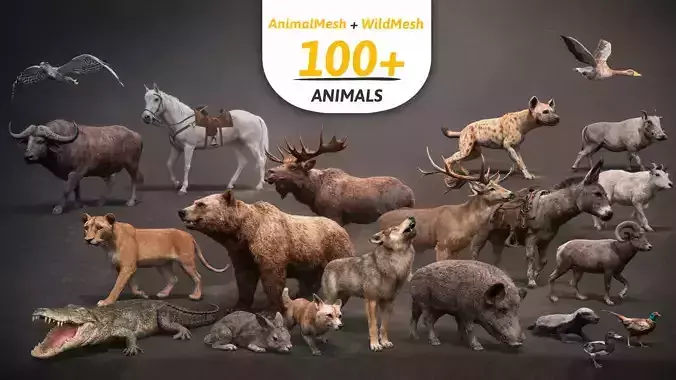 ULTIMATE 3D ANIMAL PACK Low-poly 3D model