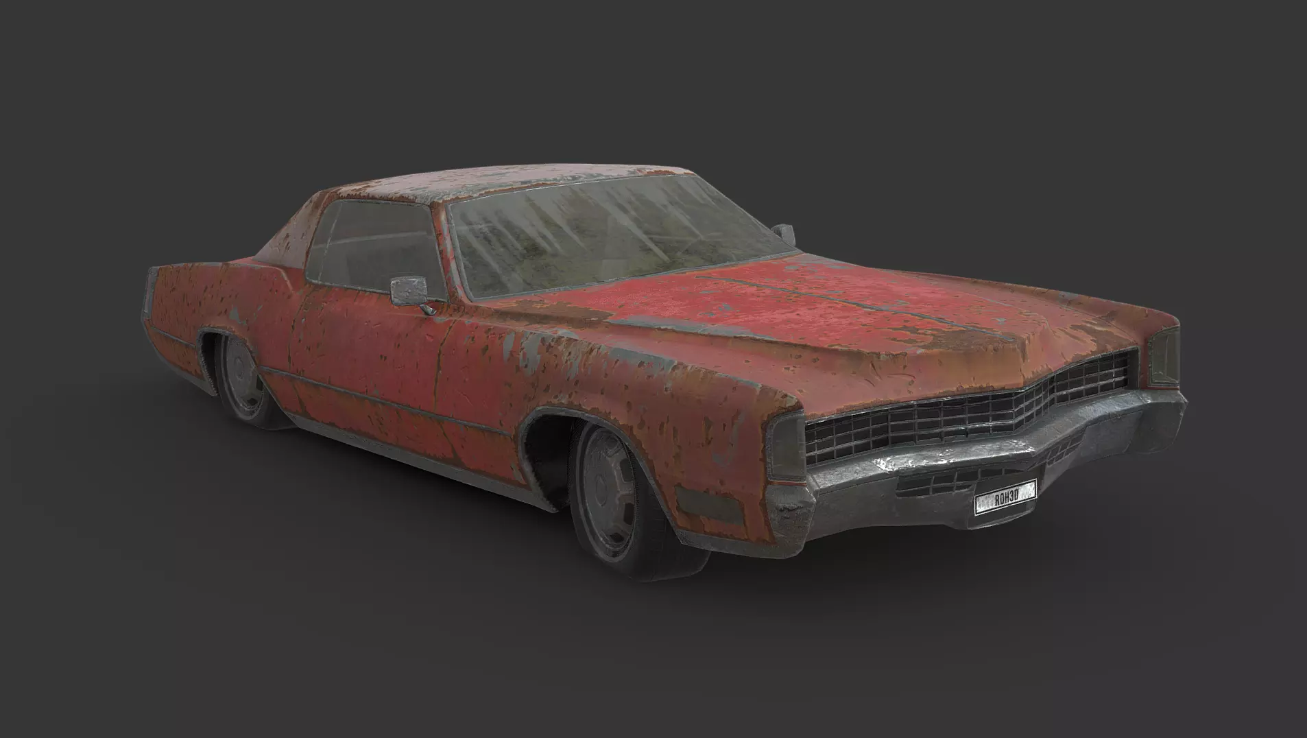 Abandoned Car - Cadillac Eldorado Low-poly 3D model