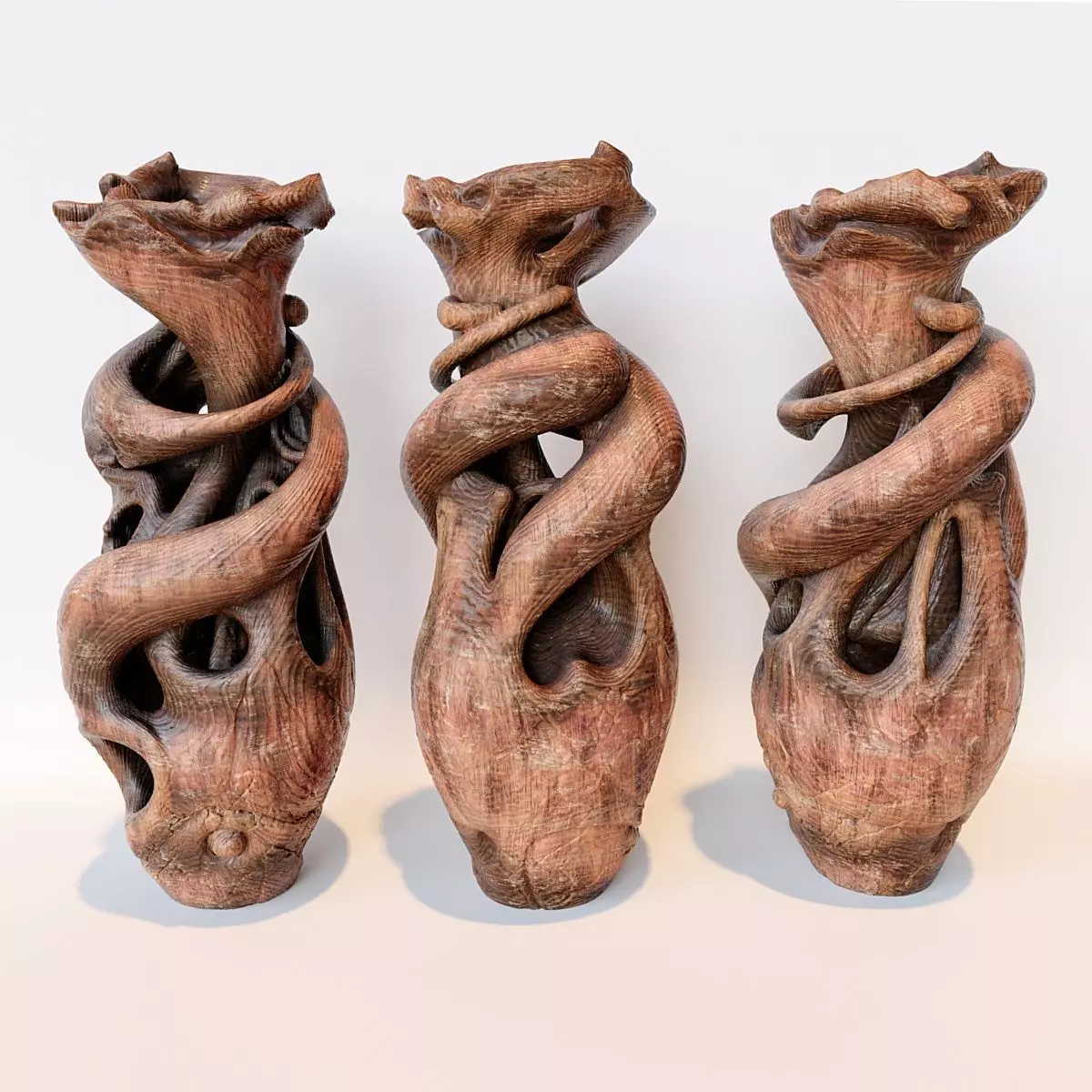 Wooden Vase 3D model_0