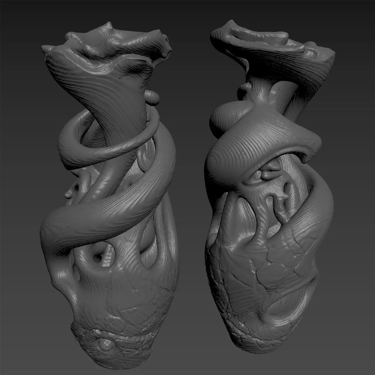 Wooden Vase 3D model_4
