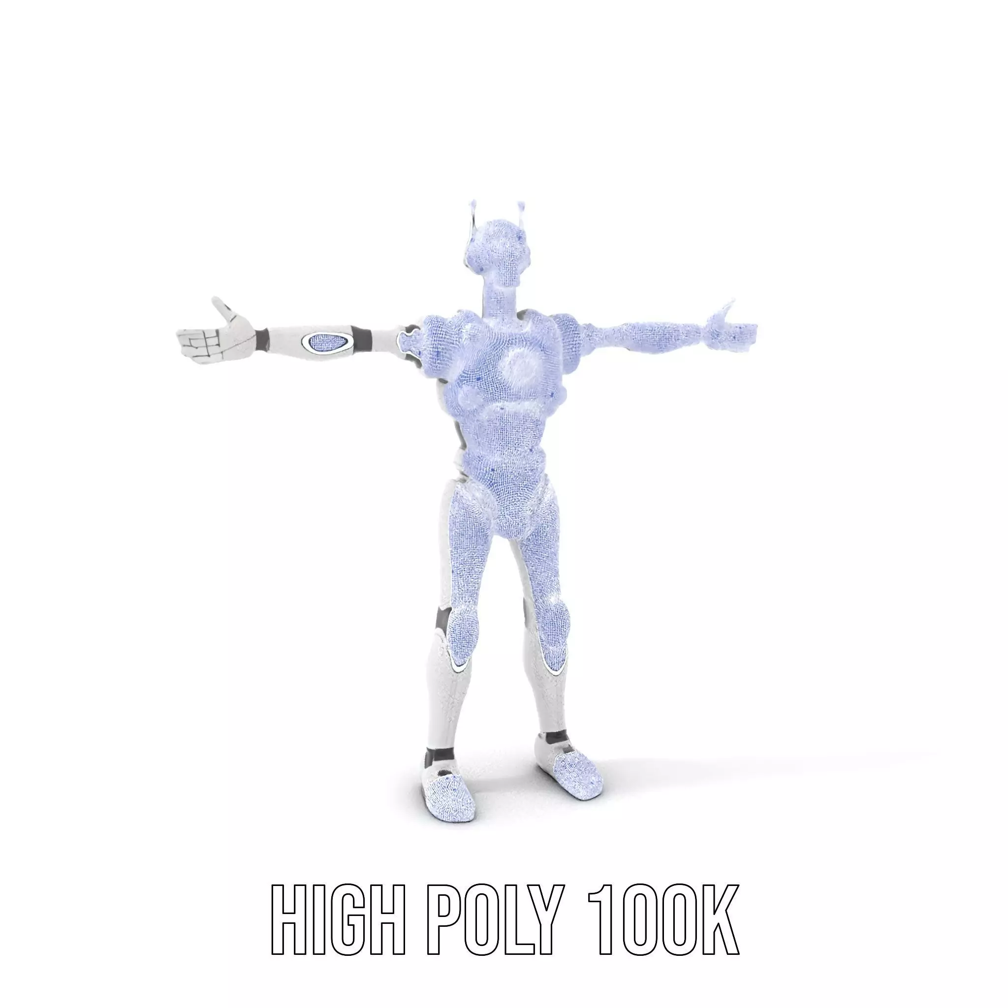 Futuristic Humanoid Robot Model Pack Low-poly 3D model_4