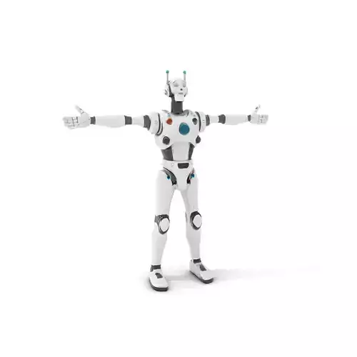 Futuristic Humanoid Robot Model Pack Low-poly 3D model