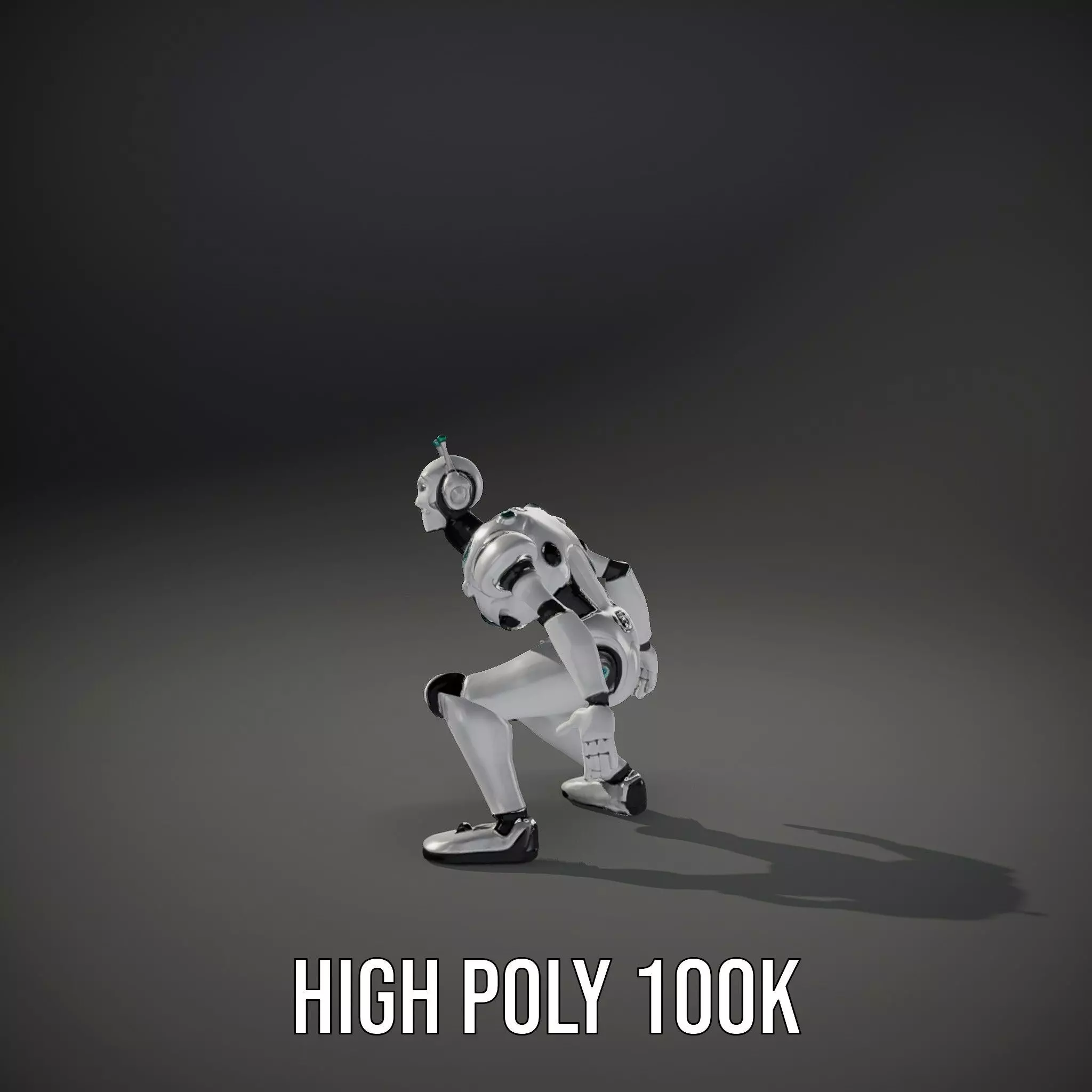 Futuristic Humanoid Robot Model Pack Low-poly 3D model_25