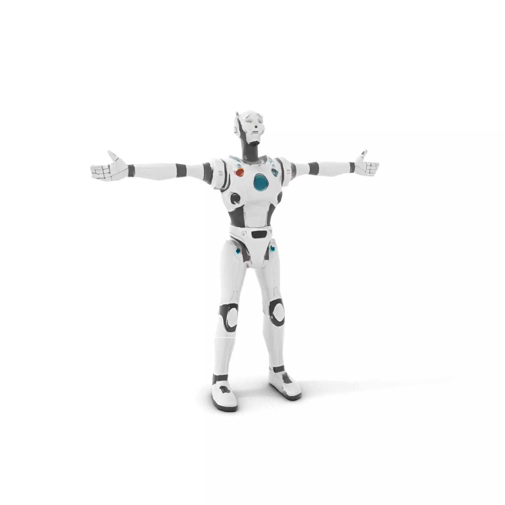 Futuristic Humanoid Robot Model Pack Low-poly 3D model_13