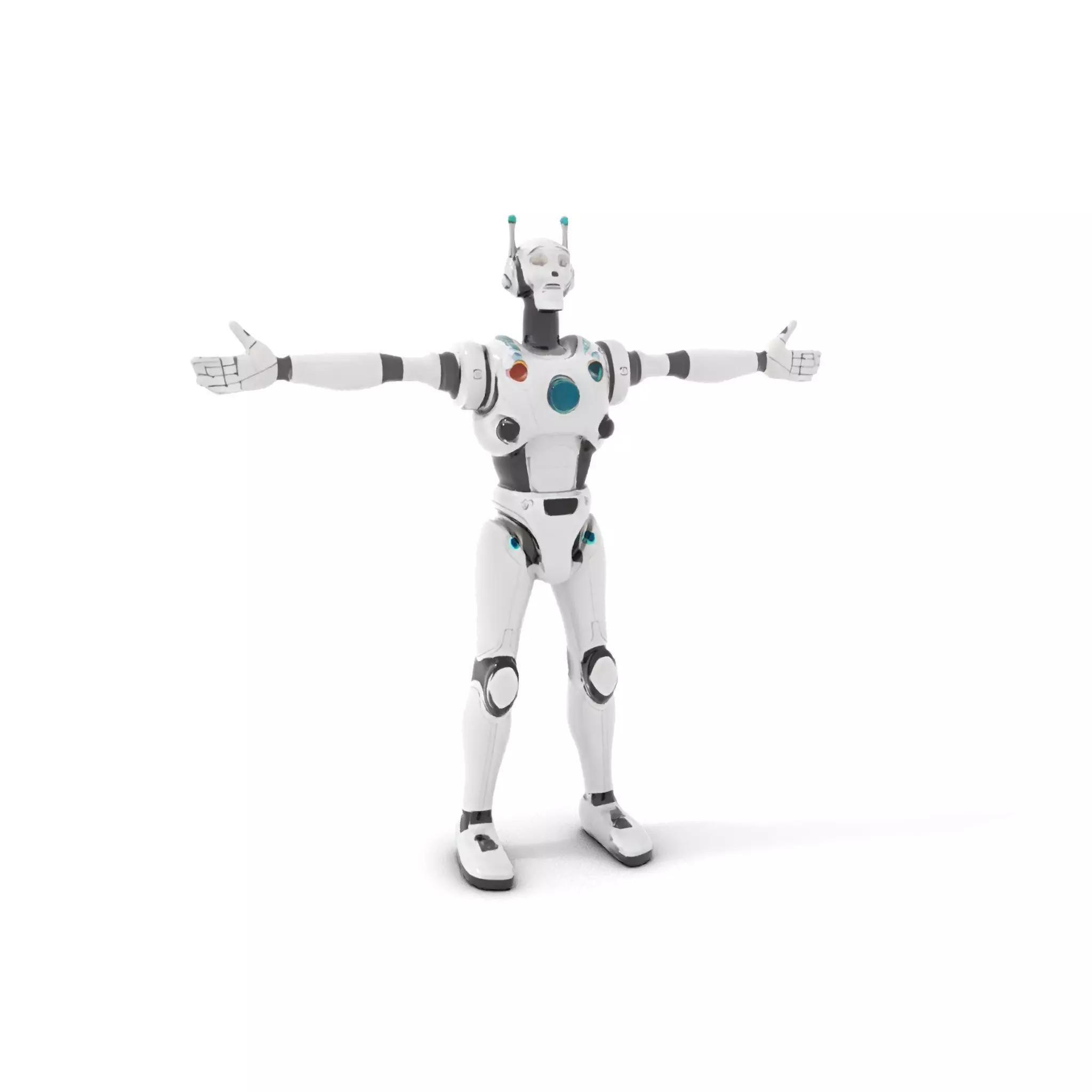 Futuristic Humanoid Robot Model Pack Low-poly 3D model_6