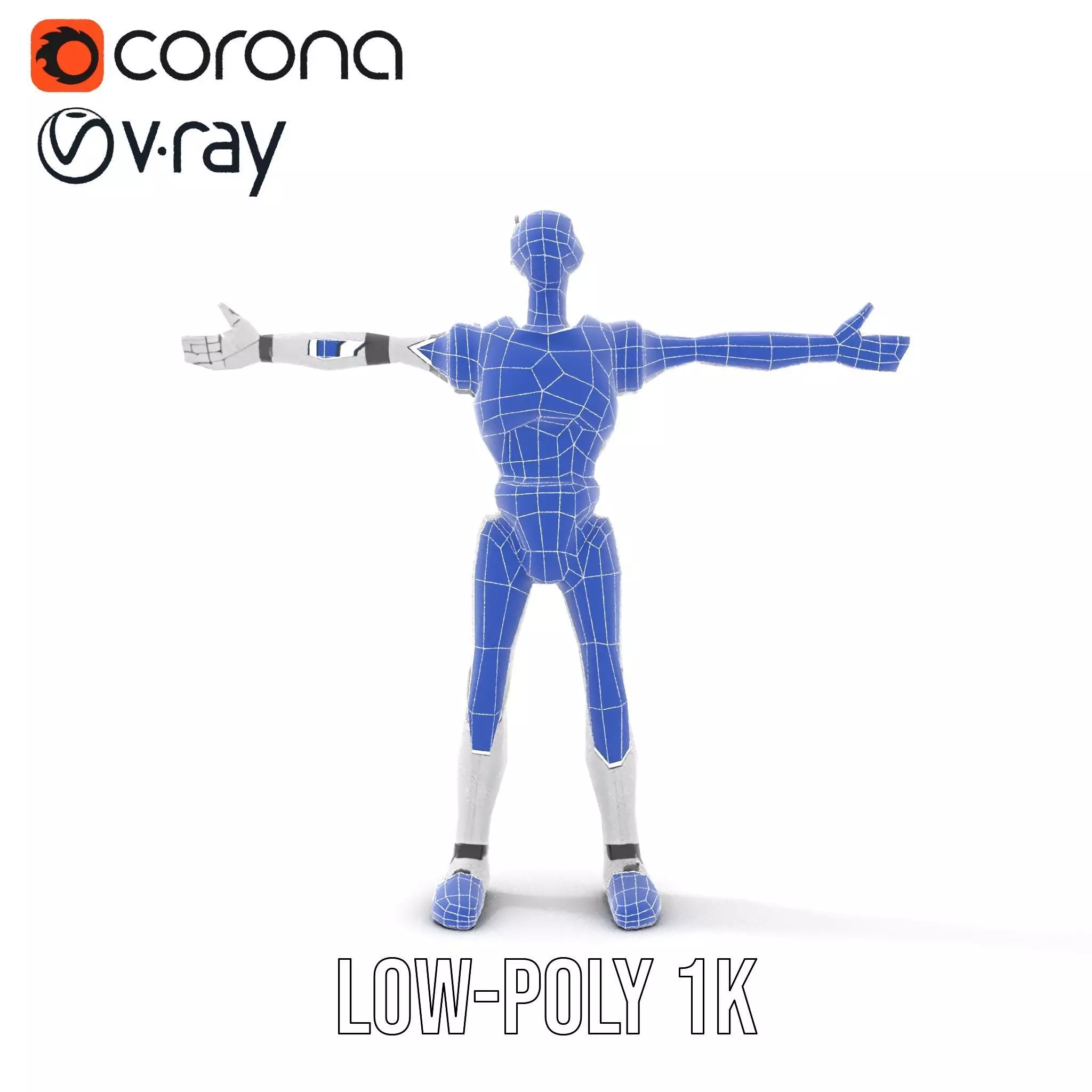 Futuristic Humanoid Robot Model Pack Low-poly 3D model_30