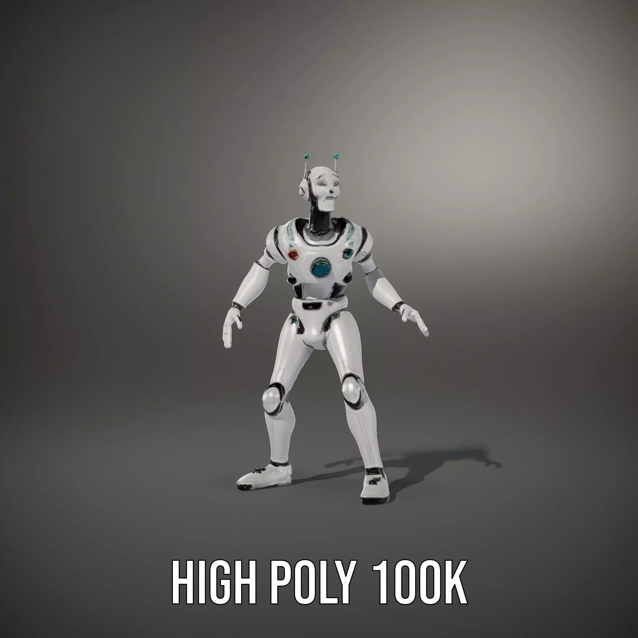 Futuristic Humanoid Robot Model Pack Low-poly 3D model_28