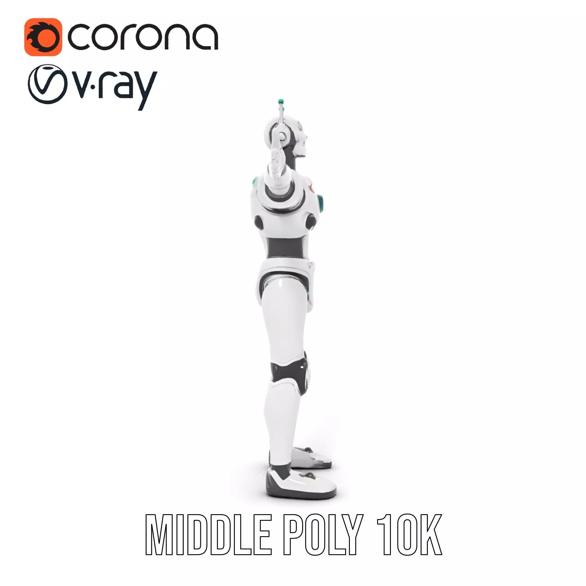 Futuristic Humanoid Robot Model Pack Low-poly 3D model_18