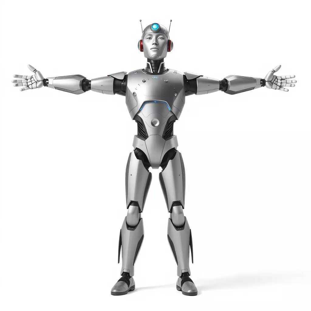 Advanced Futuristic Robot Model Pack with Articulated Limbs Low-poly 3D model_2