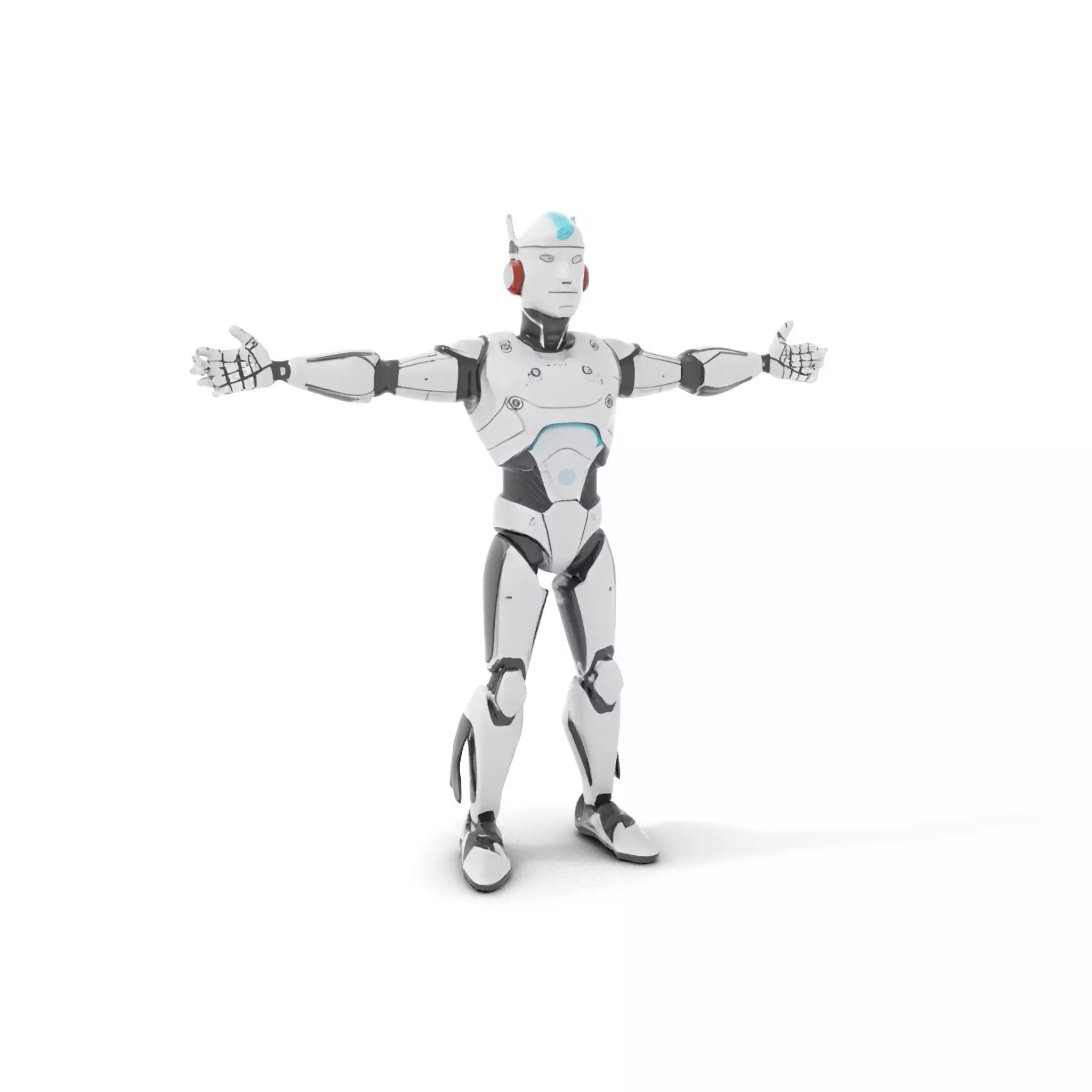 Advanced Futuristic Robot Model Pack with Articulated Limbs Low-poly 3D model_0
