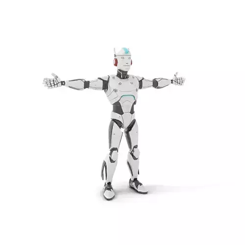 Advanced Futuristic Robot Model Pack with Articulated Limbs Low-poly 3D model