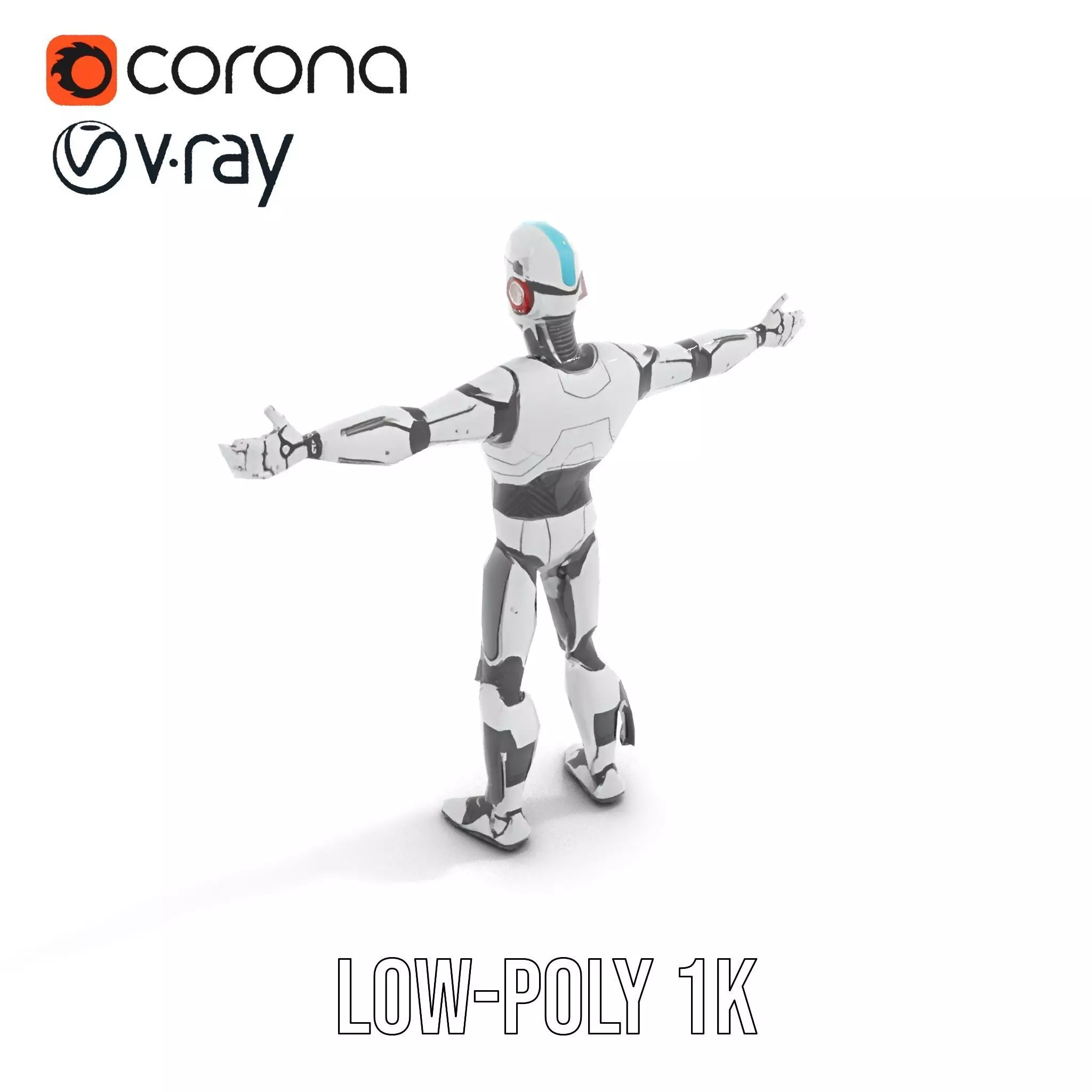 Advanced Futuristic Robot Model Pack with Articulated Limbs Low-poly 3D model_25