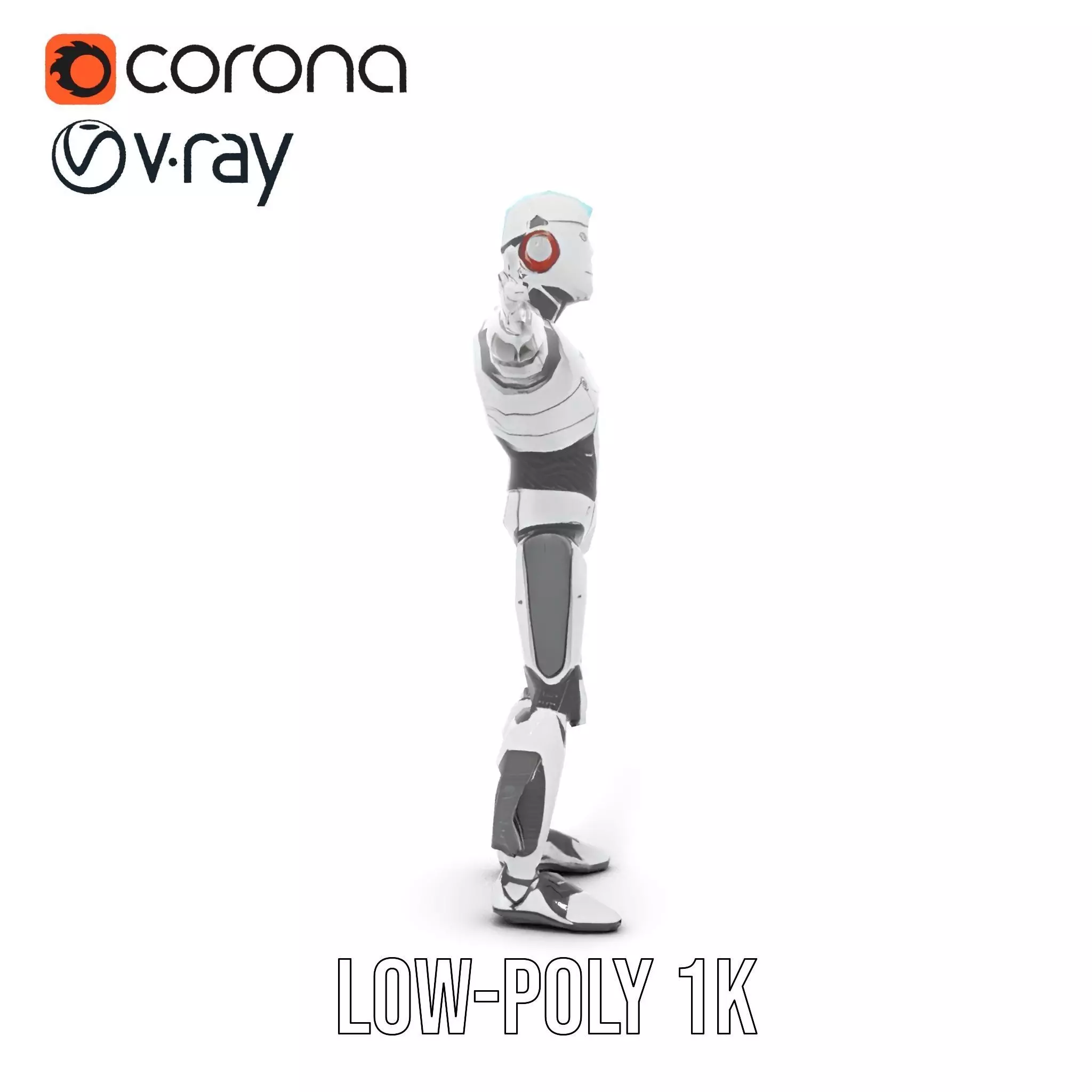 Advanced Futuristic Robot Model Pack with Articulated Limbs Low-poly 3D model_22