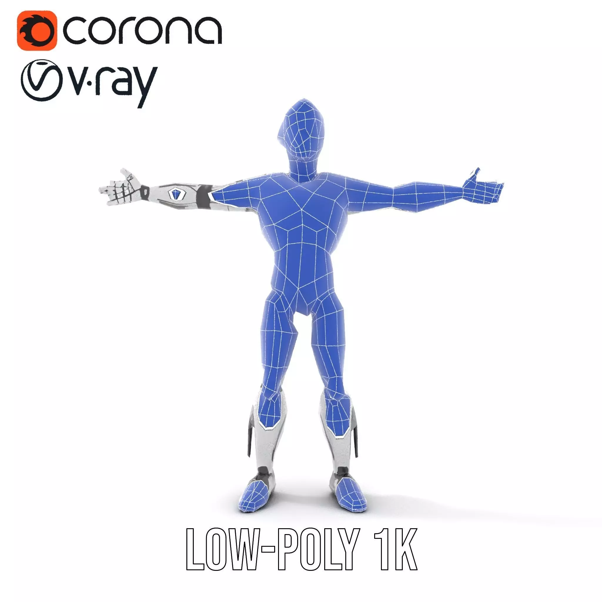 Advanced Futuristic Robot Model Pack with Articulated Limbs Low-poly 3D model_28