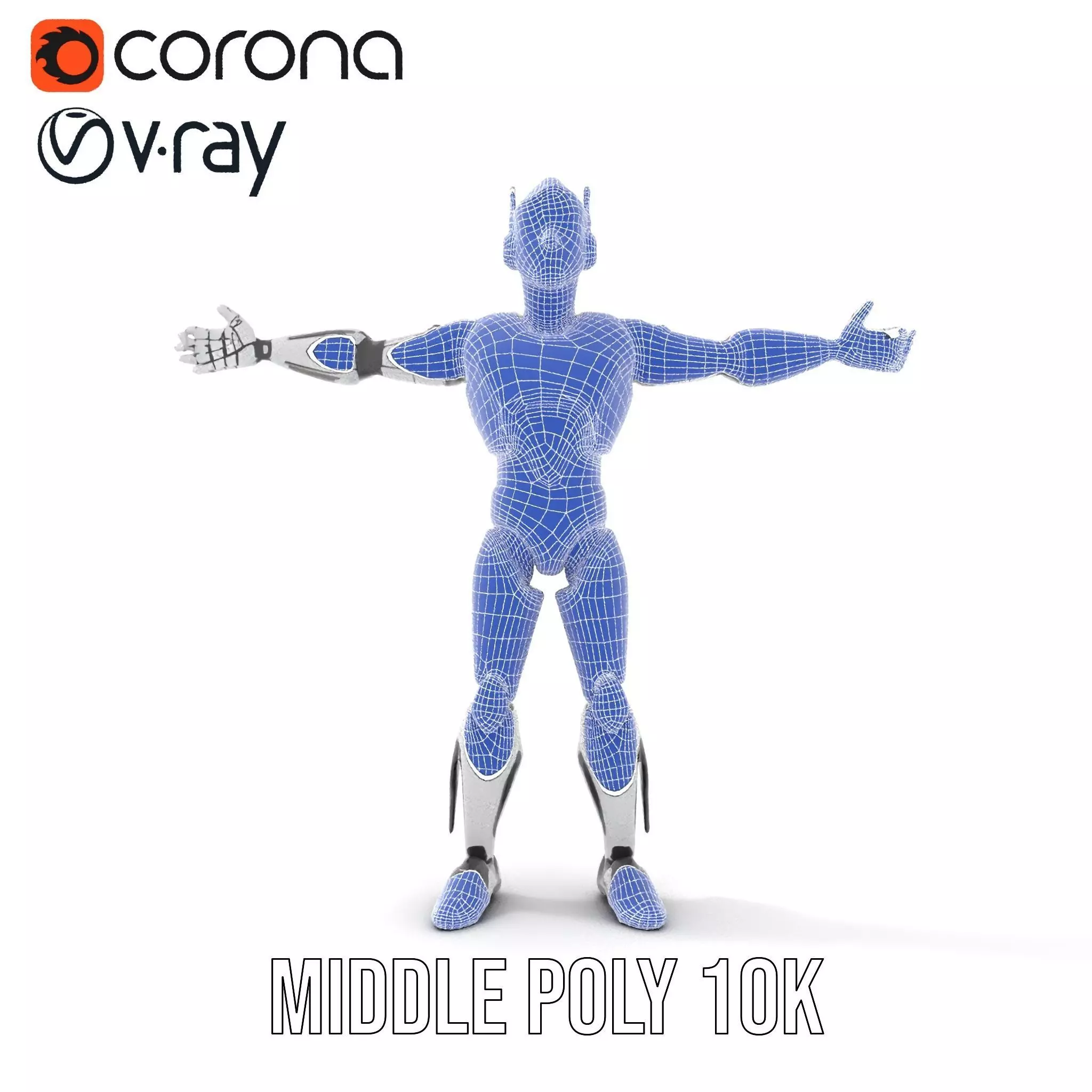Advanced Futuristic Robot Model Pack with Articulated Limbs Low-poly 3D model_24