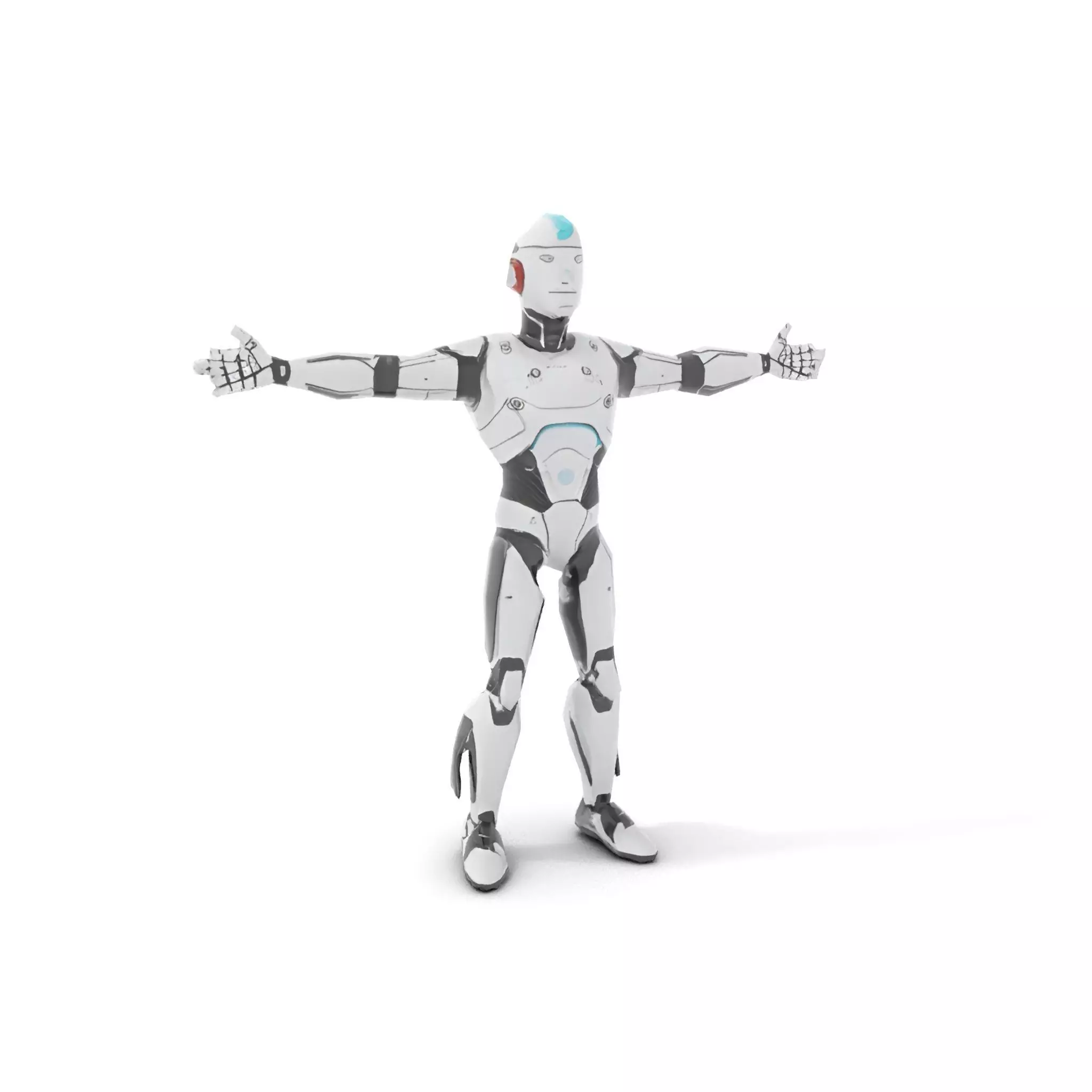 Advanced Futuristic Robot Model Pack with Articulated Limbs Low-poly 3D model_19