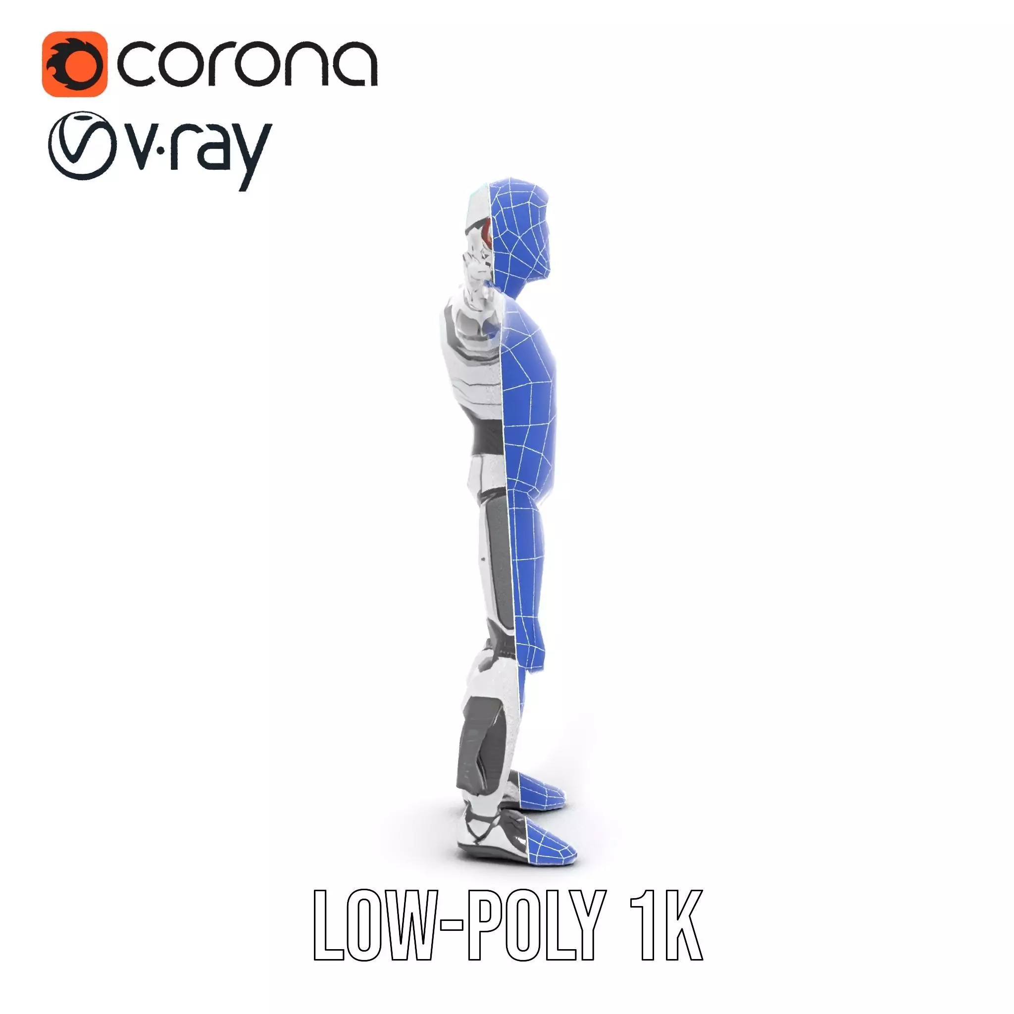 Advanced Futuristic Robot Model Pack with Articulated Limbs Low-poly 3D model_31