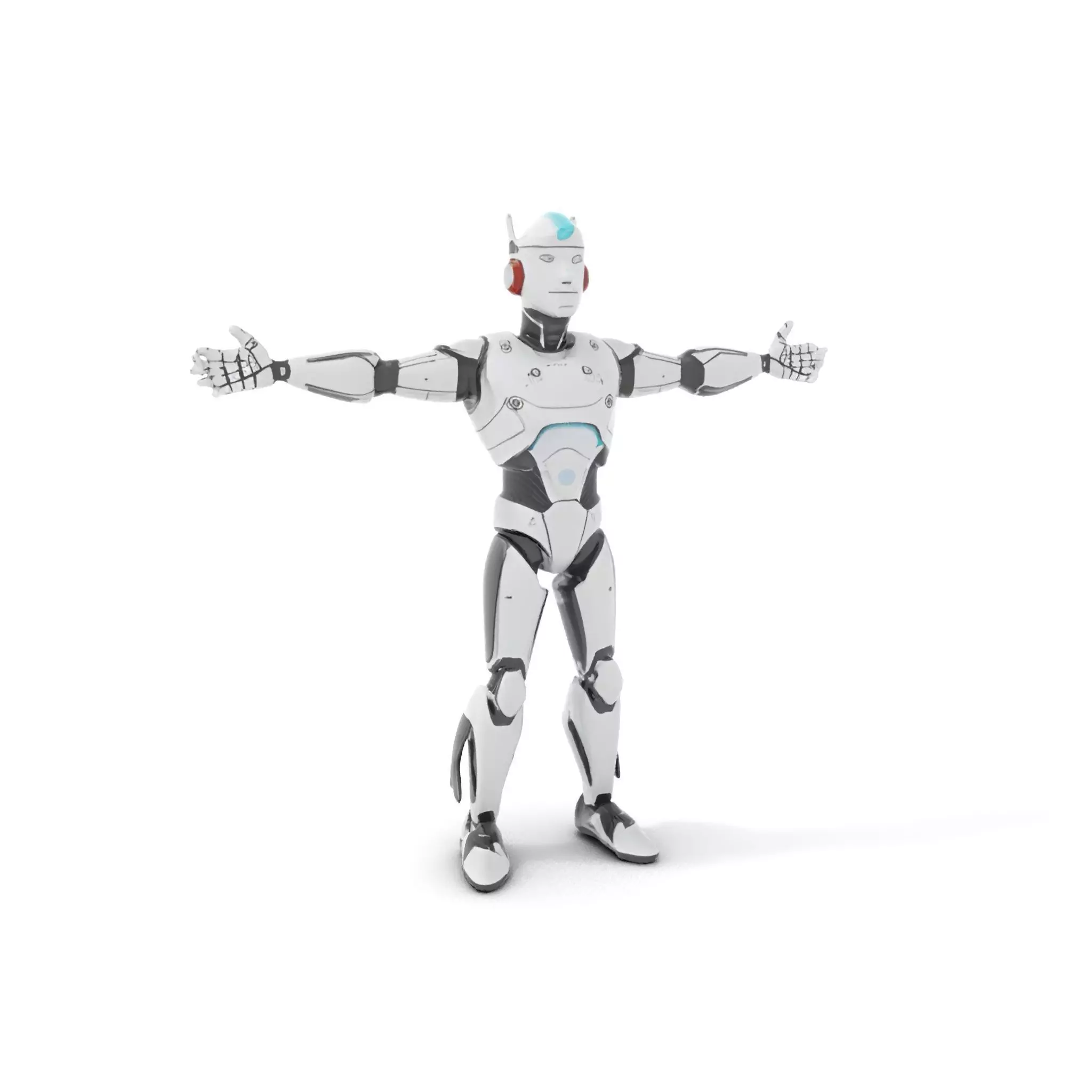 Advanced Futuristic Robot Model Pack with Articulated Limbs Low-poly 3D model_13