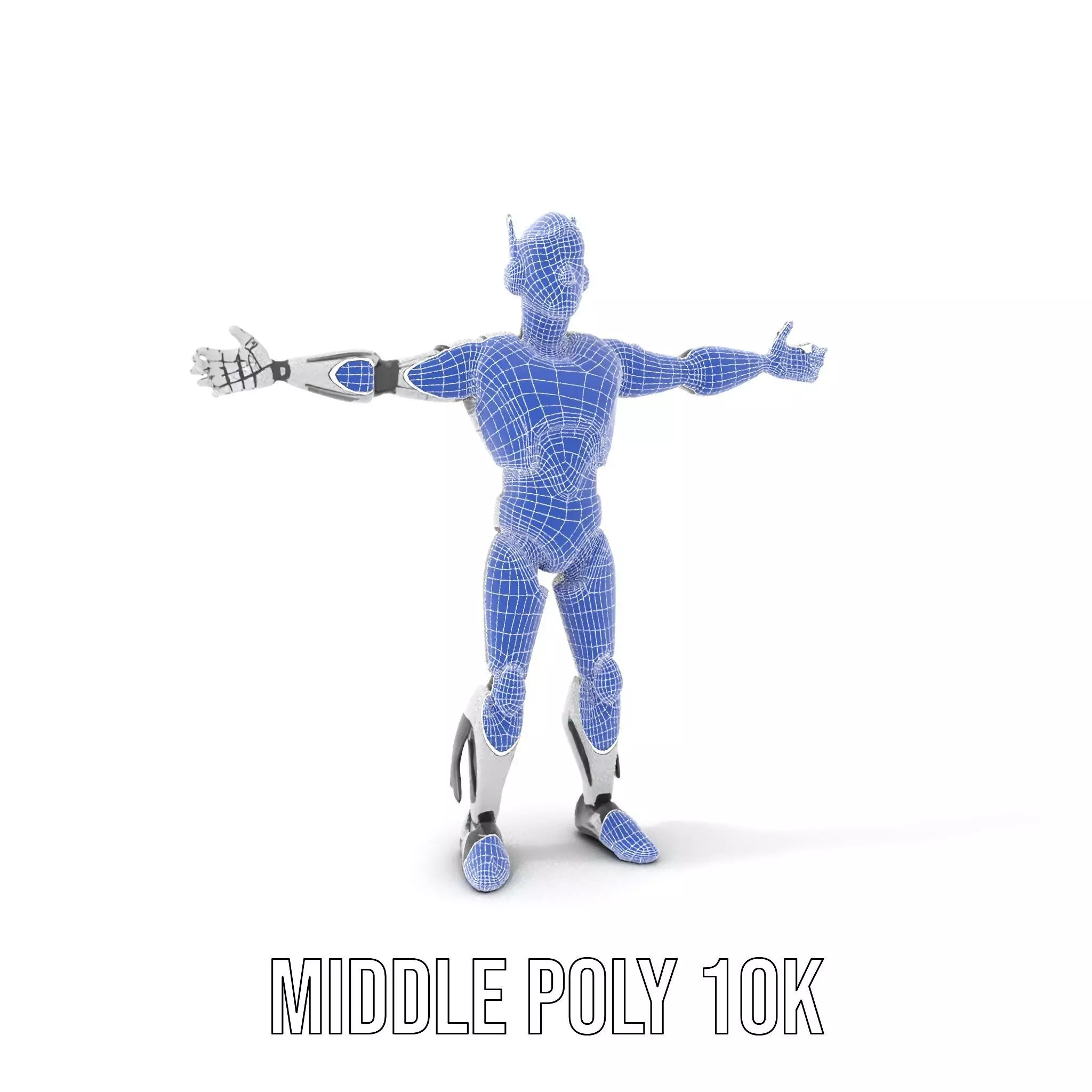 Advanced Futuristic Robot Model Pack with Articulated Limbs Low-poly 3D model_21