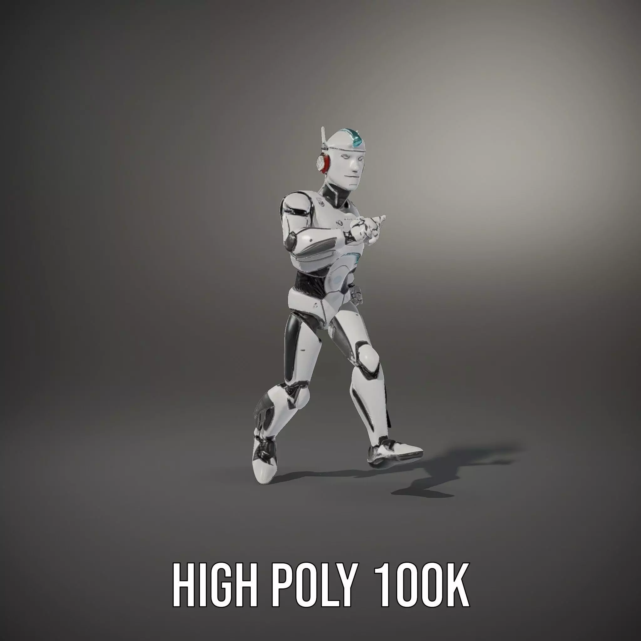 Advanced Futuristic Robot Model Pack with Articulated Limbs Low-poly 3D model_20