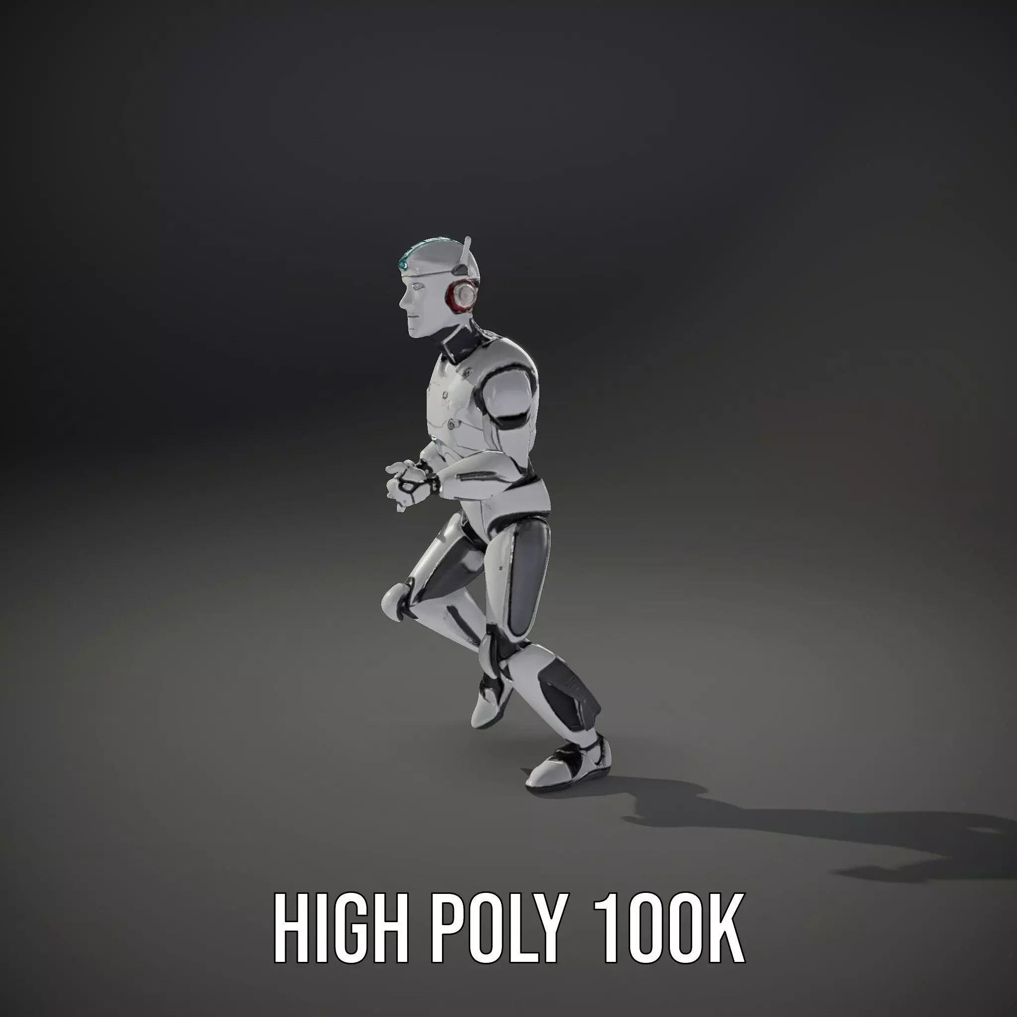 Advanced Futuristic Robot Model Pack with Articulated Limbs Low-poly 3D model_15