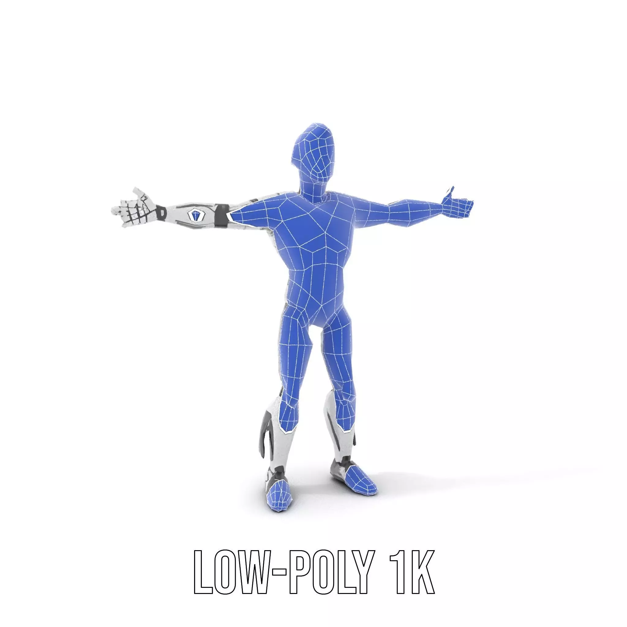 Advanced Futuristic Robot Model Pack with Articulated Limbs Low-poly 3D model_7