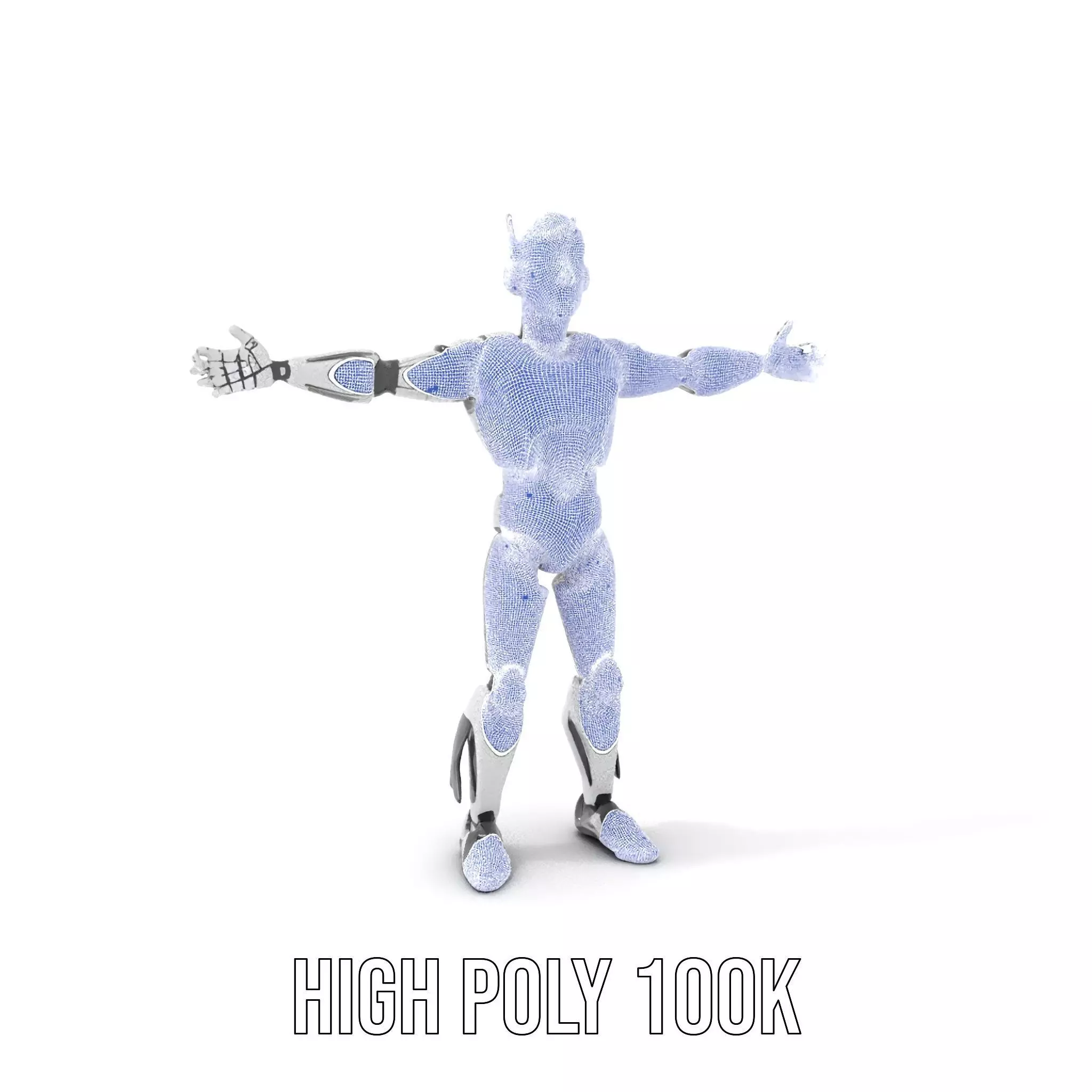 Advanced Futuristic Robot Model Pack with Articulated Limbs Low-poly 3D model_4
