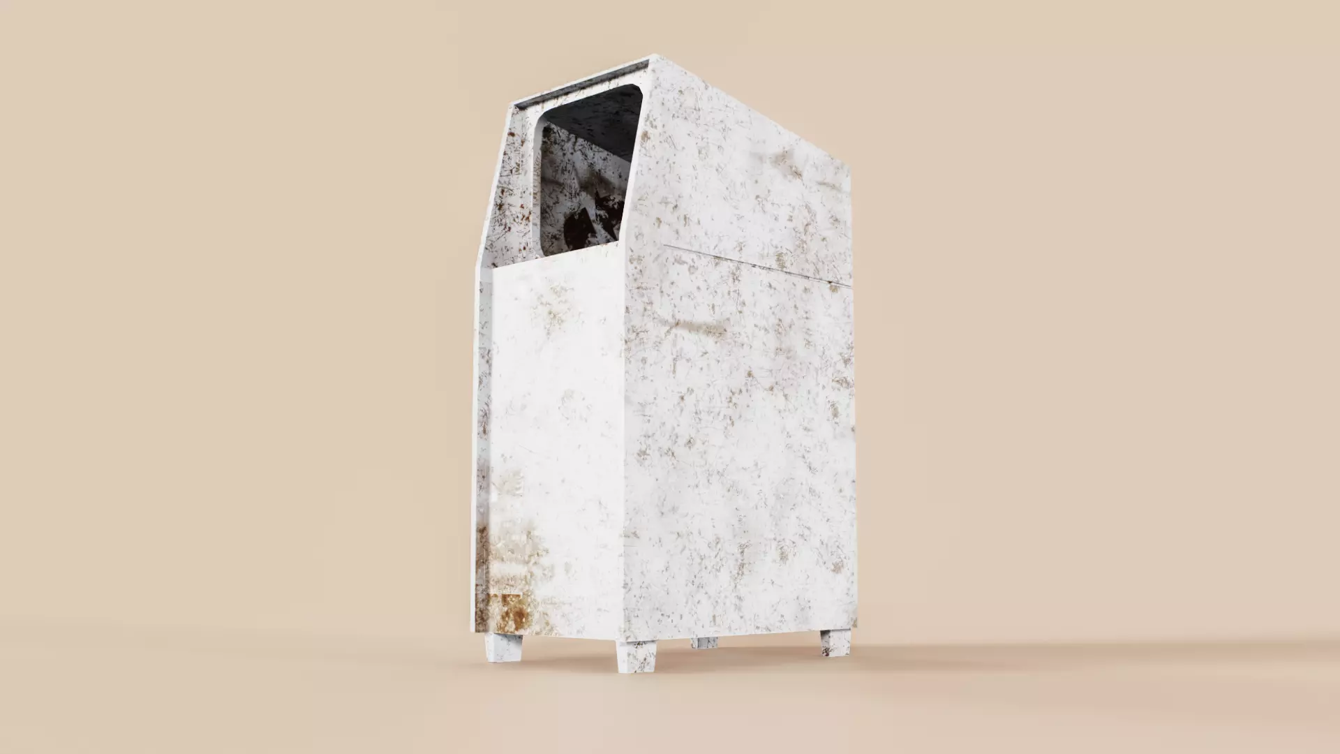 Trashcan Type A Low-poly 3D model_0