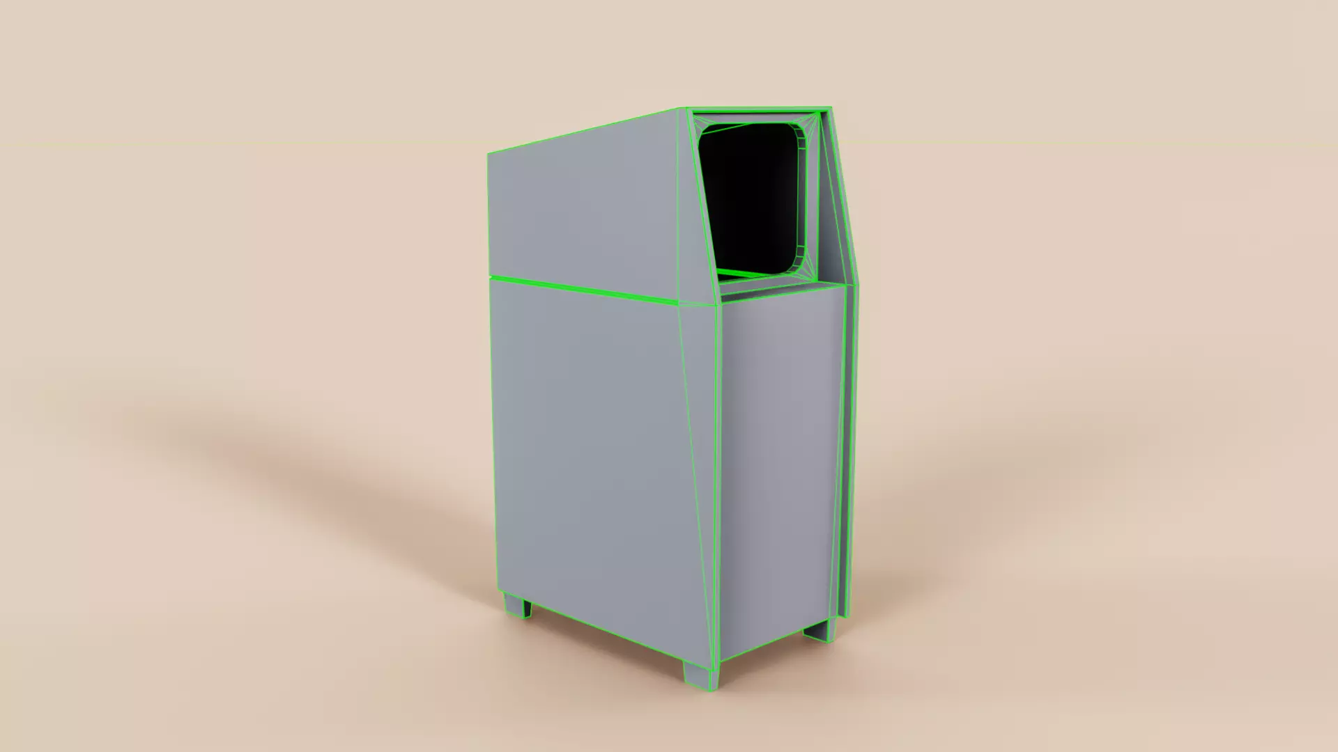 Trashcan Type A Low-poly 3D model_10