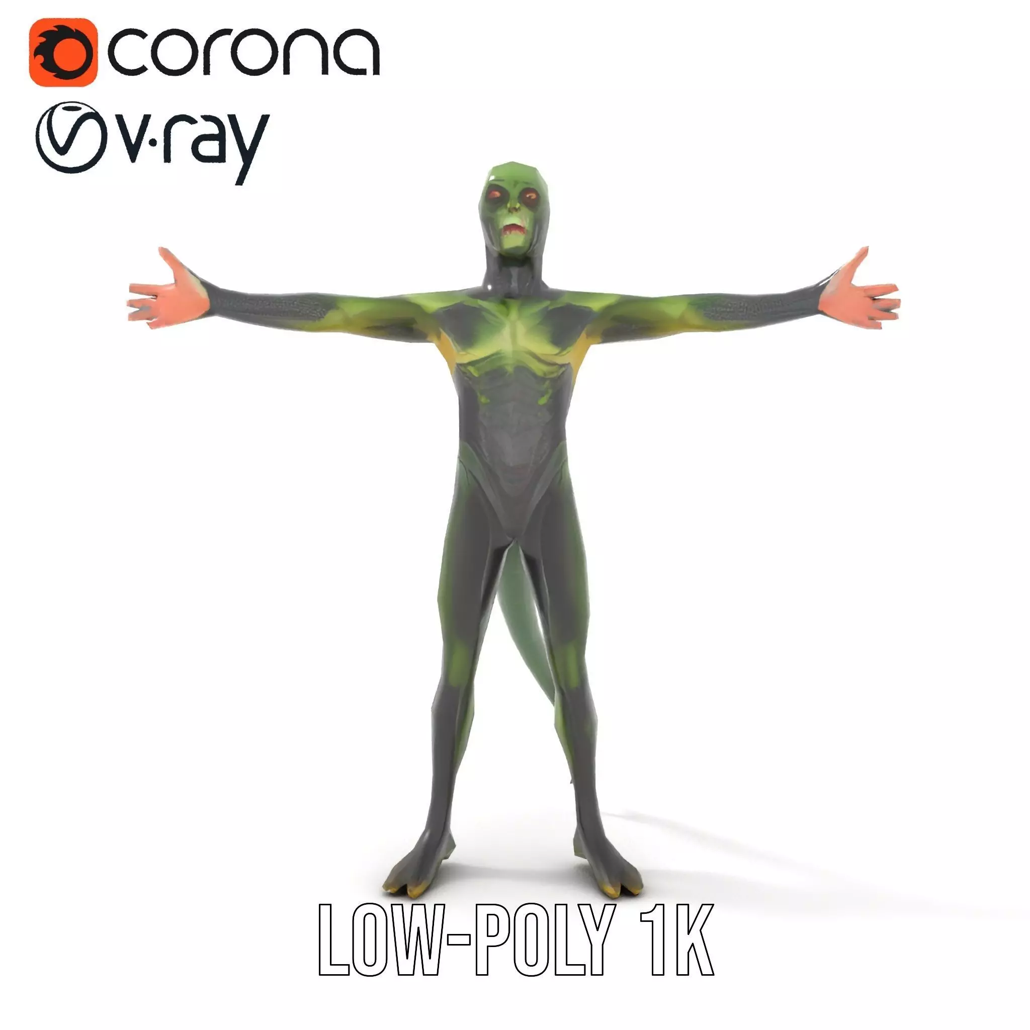 Reptilian Alien Character Model Pack Low-poly 3D model_22