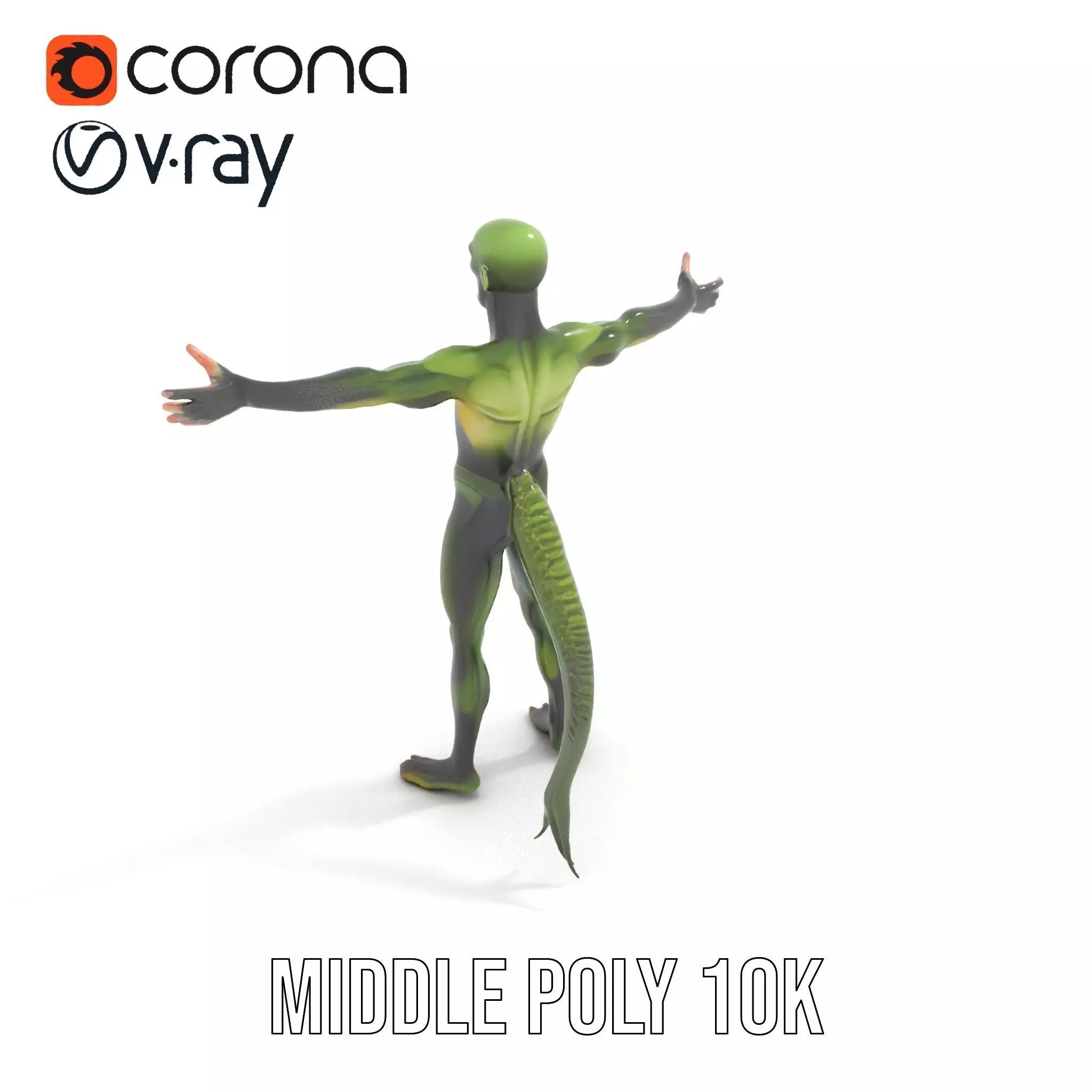 Reptilian Alien Character Model Pack Low-poly 3D model_5