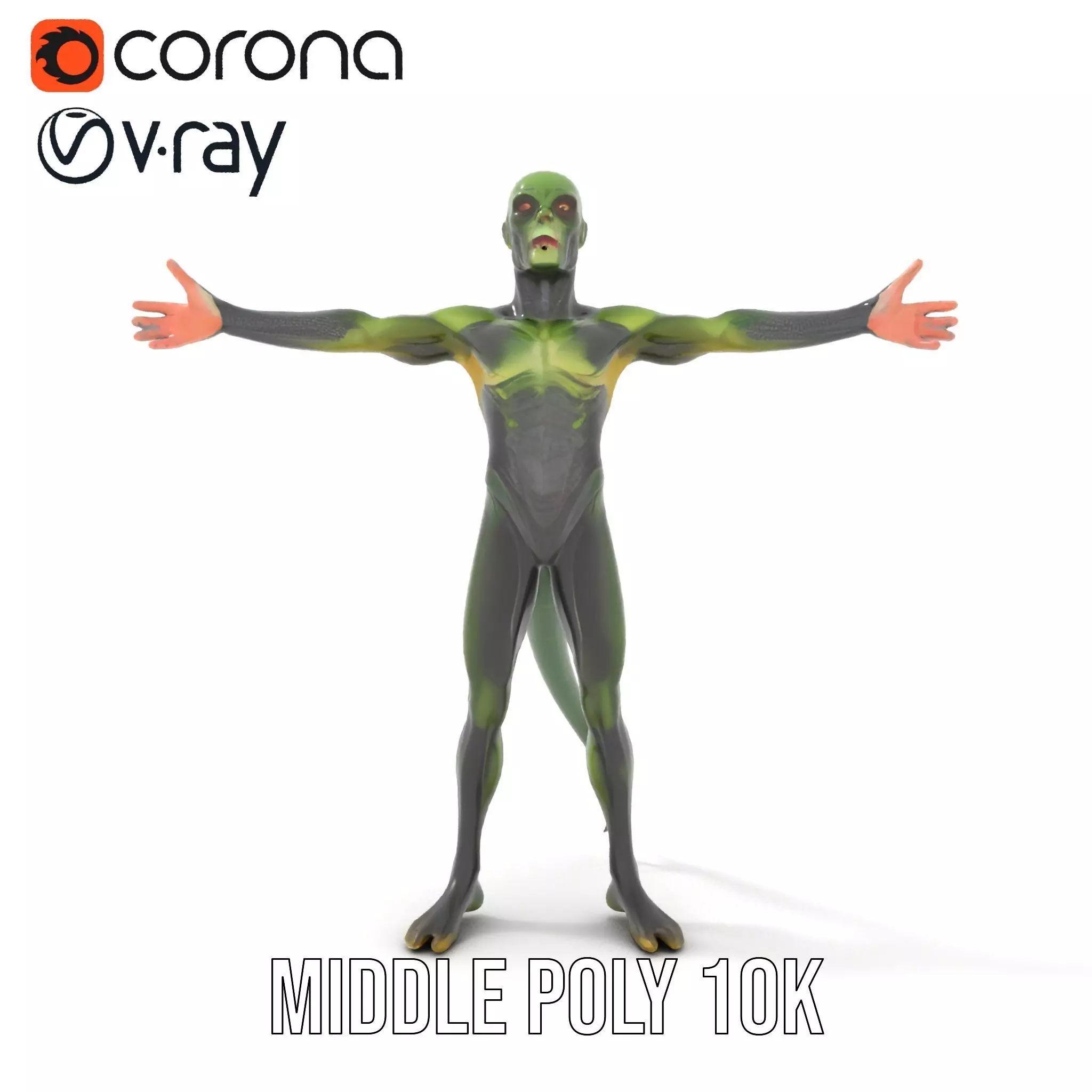 Reptilian Alien Character Model Pack Low-poly 3D model_15