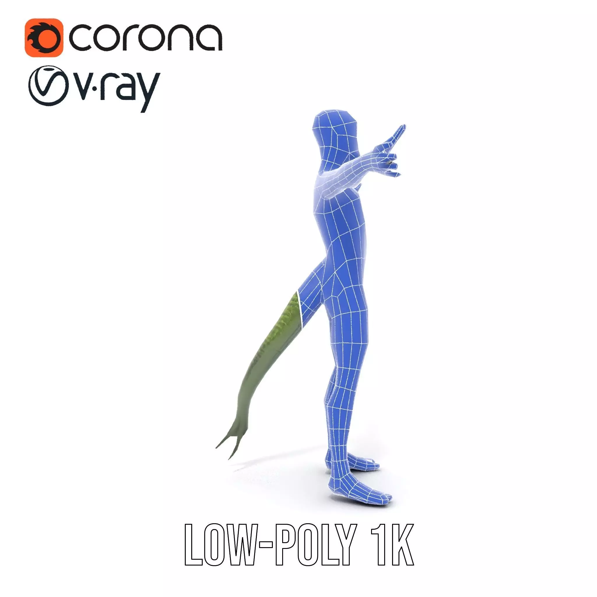 Reptilian Alien Character Model Pack Low-poly 3D model_30