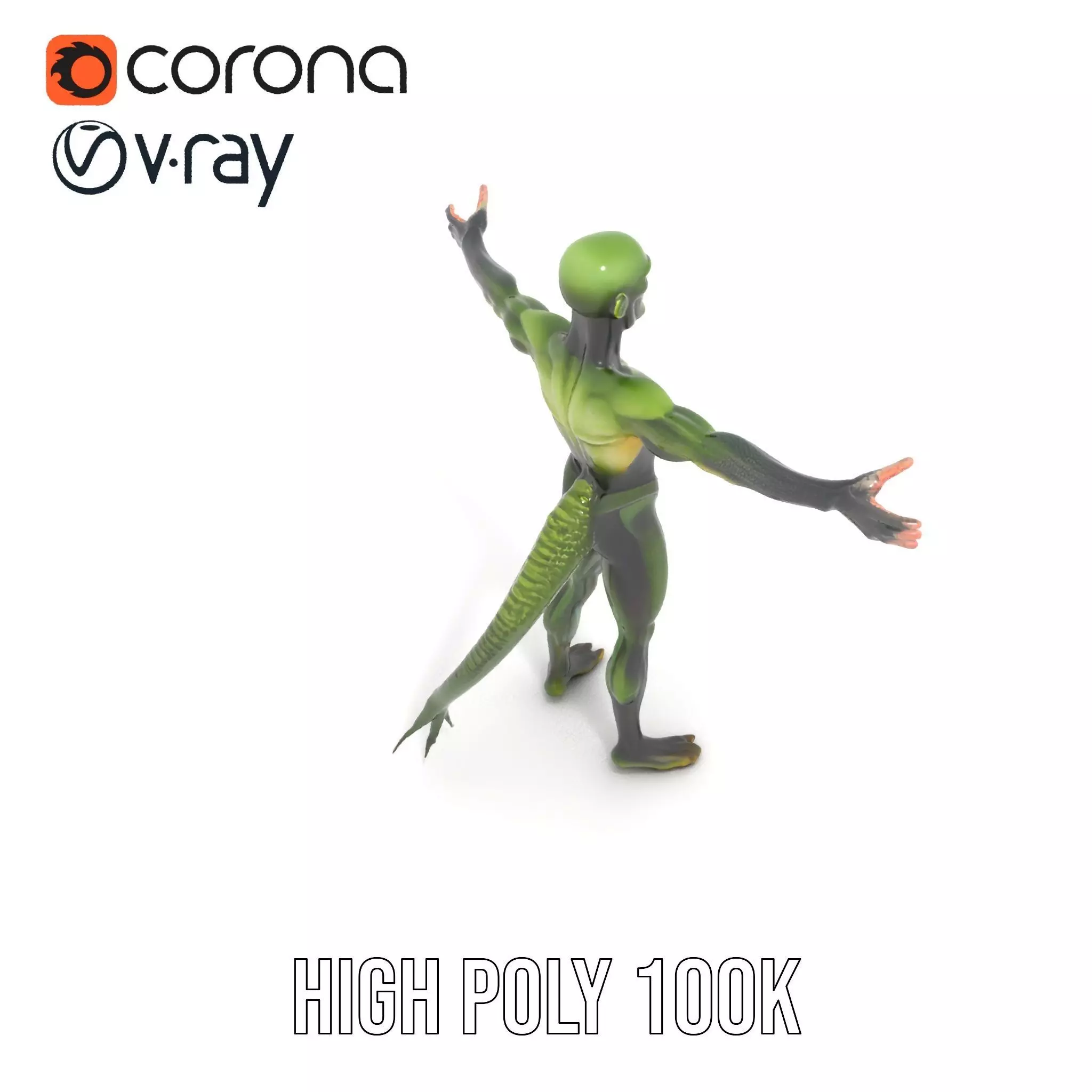 Reptilian Alien Character Model Pack Low-poly 3D model_17