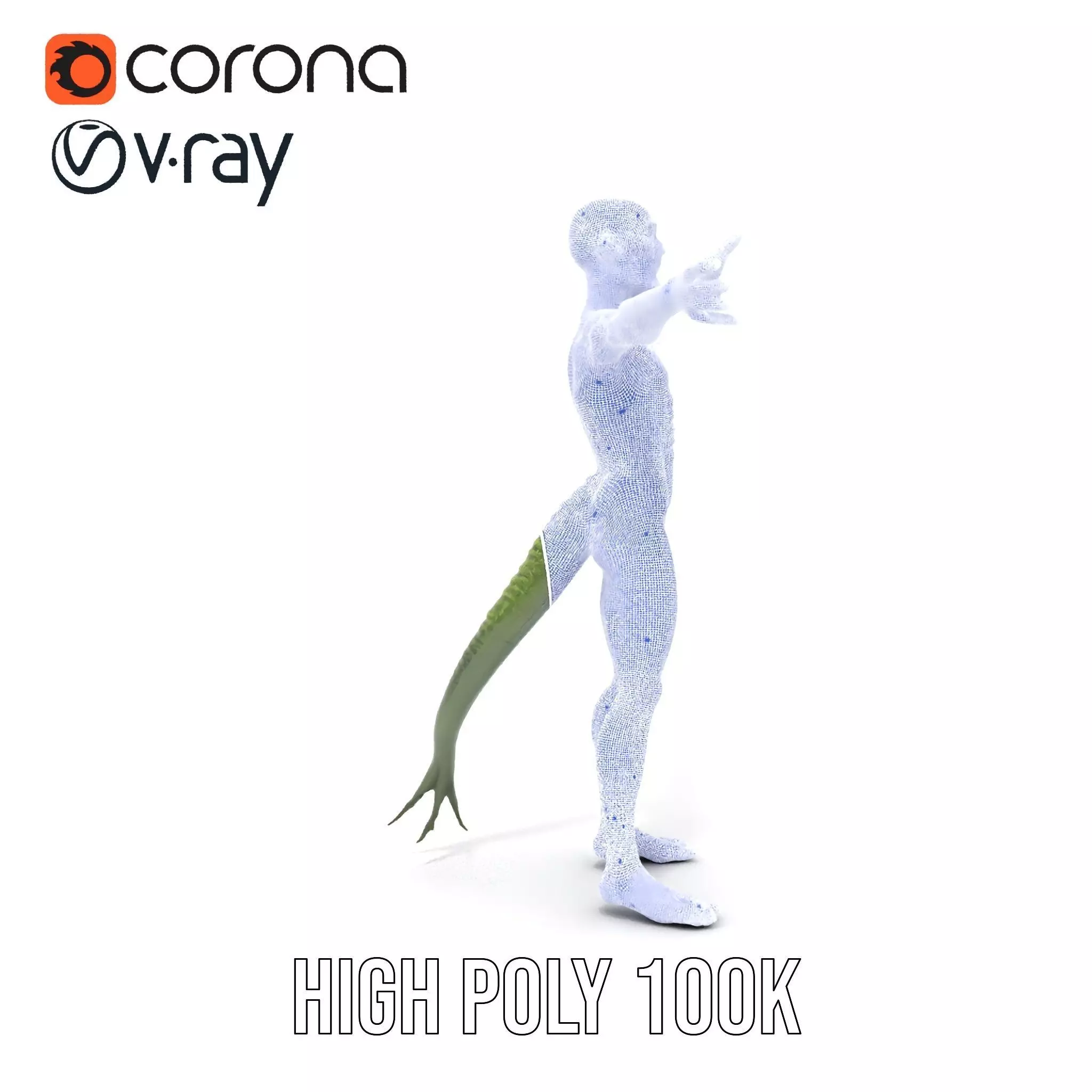 Reptilian Alien Character Model Pack Low-poly 3D model_31