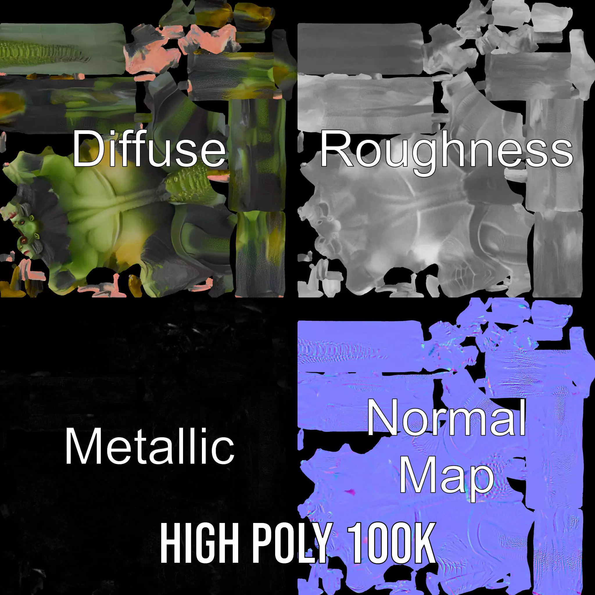 Reptilian Alien Character Model Pack Low-poly 3D model_3