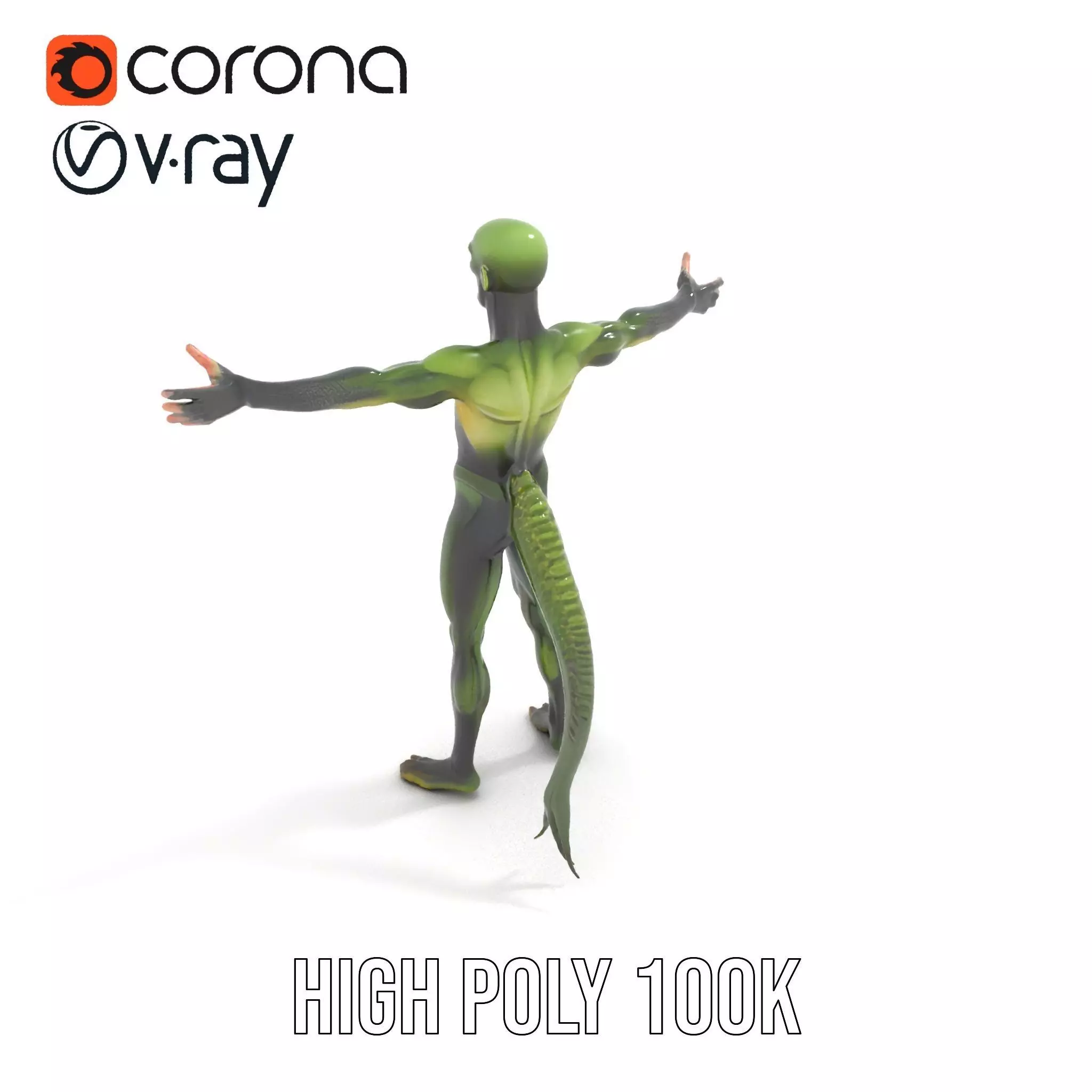 Reptilian Alien Character Model Pack Low-poly 3D model_14