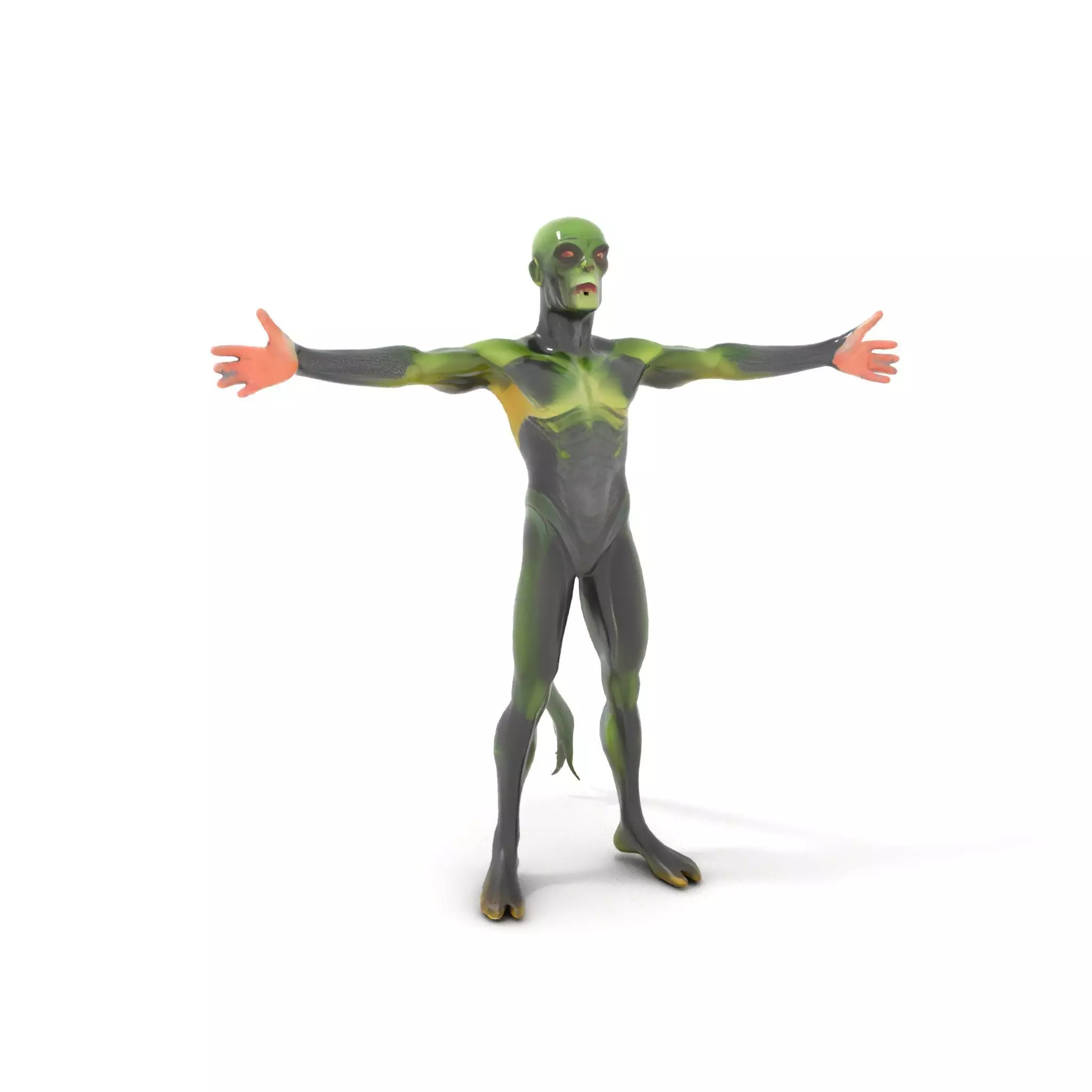 Reptilian Alien Character Model Pack Low-poly 3D model_6