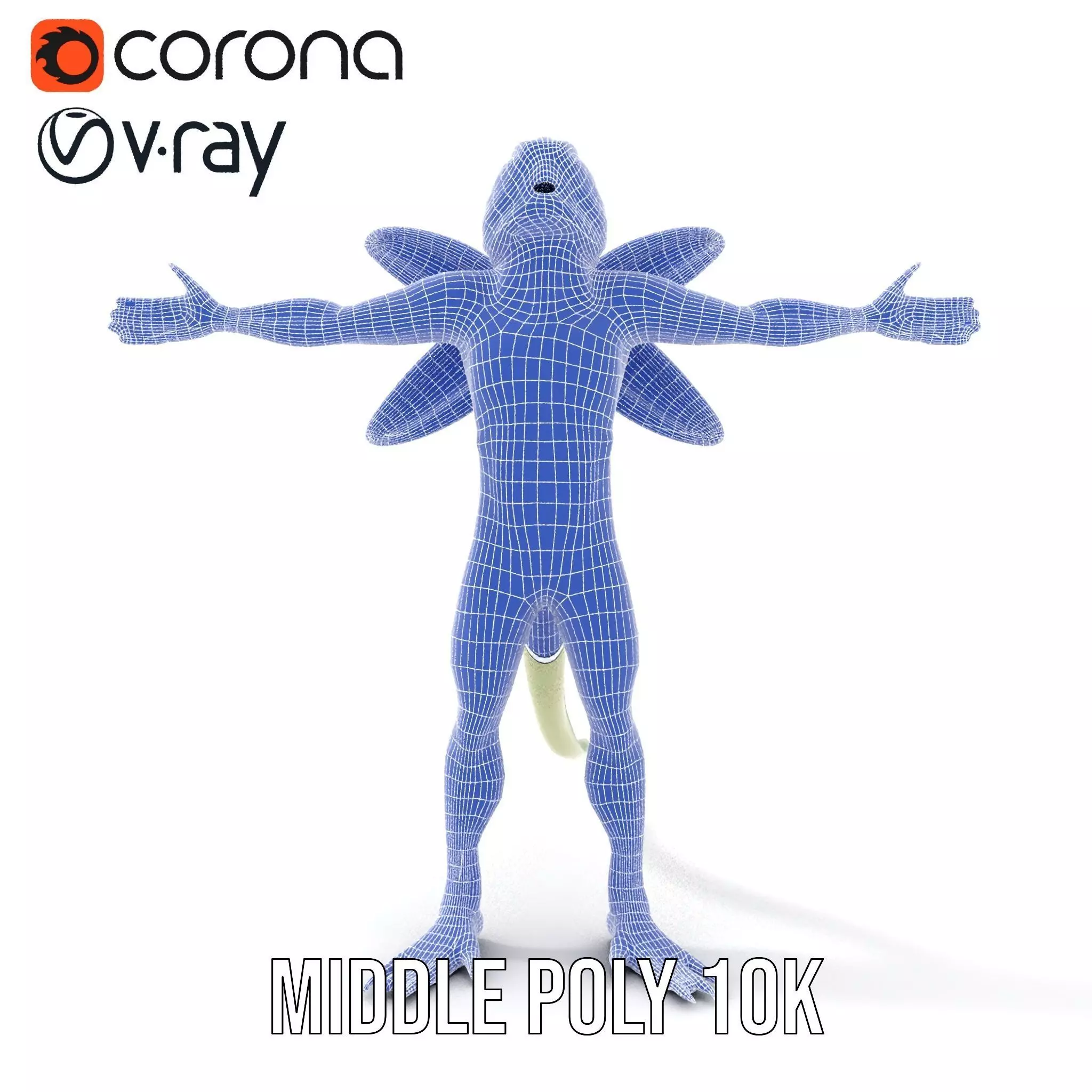 Reptilian Creature Model Pack with Green Scales and Wings Low-poly 3D model_23