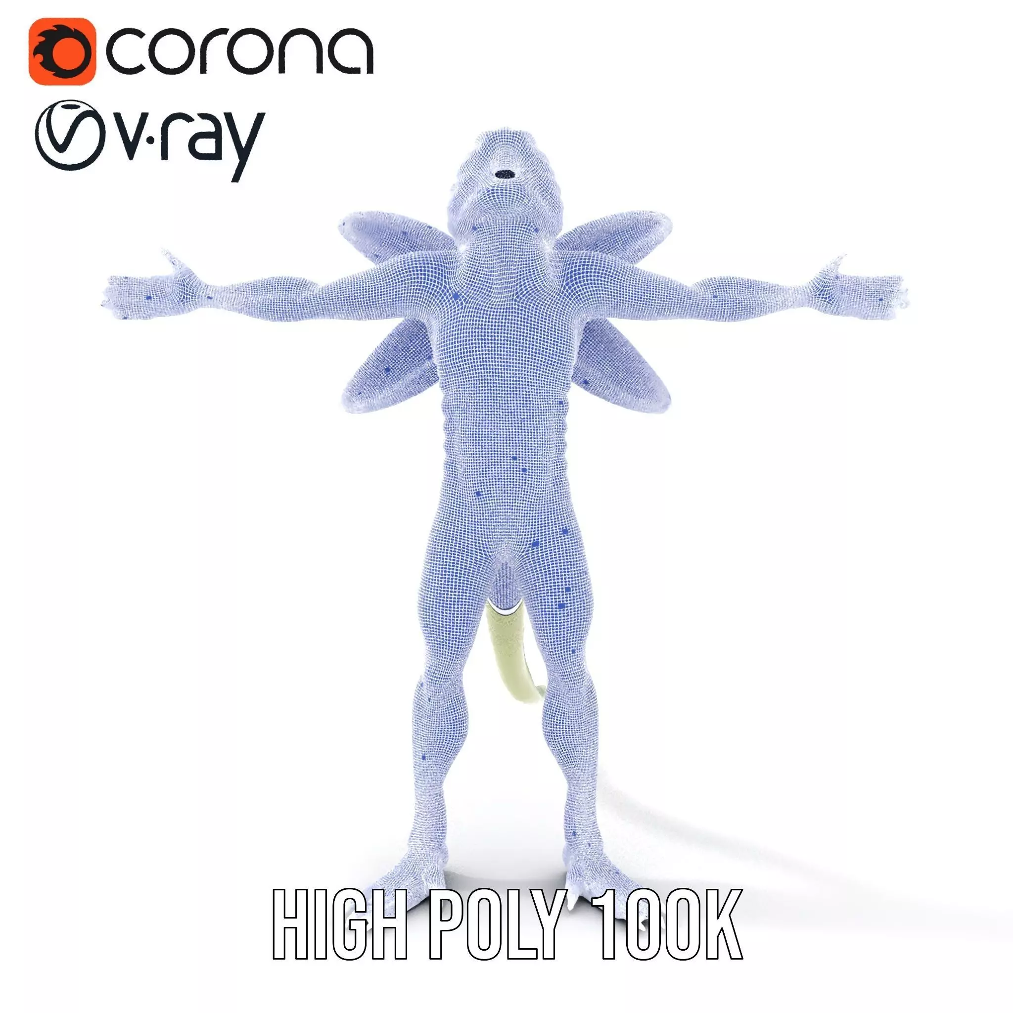 Reptilian Creature Model Pack with Green Scales and Wings Low-poly 3D model_31