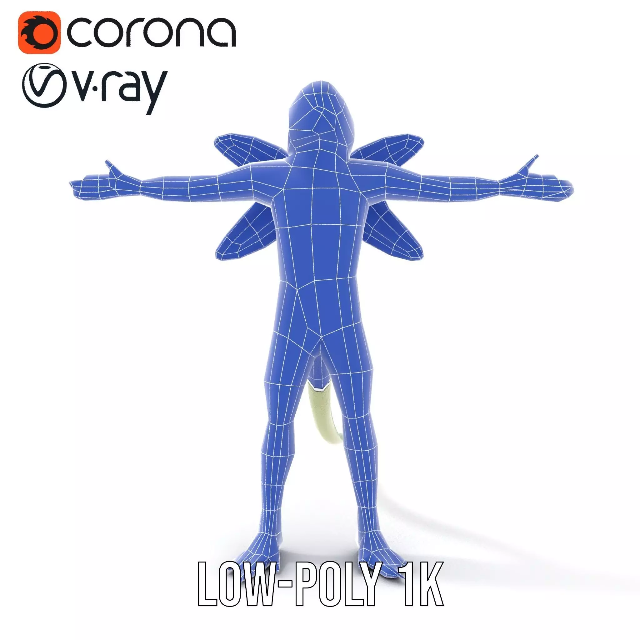 Reptilian Creature Model Pack with Green Scales and Wings Low-poly 3D model_27